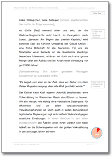 Rede Weihnachtsfeier in einer Verwaltungsbehörde Excel