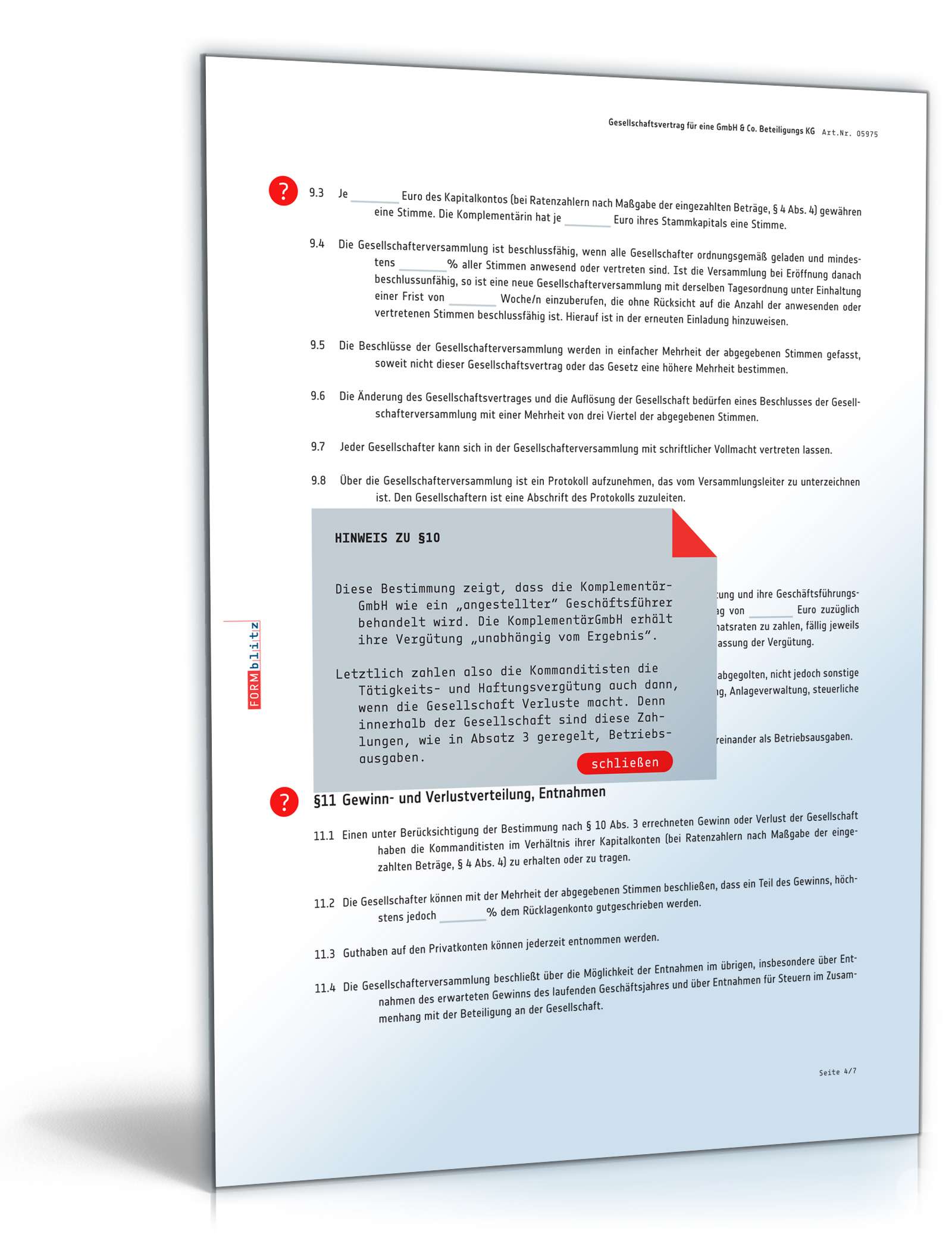 Gesellschaftsvertrag GmbH & Co. KG PDF. Seite: 4