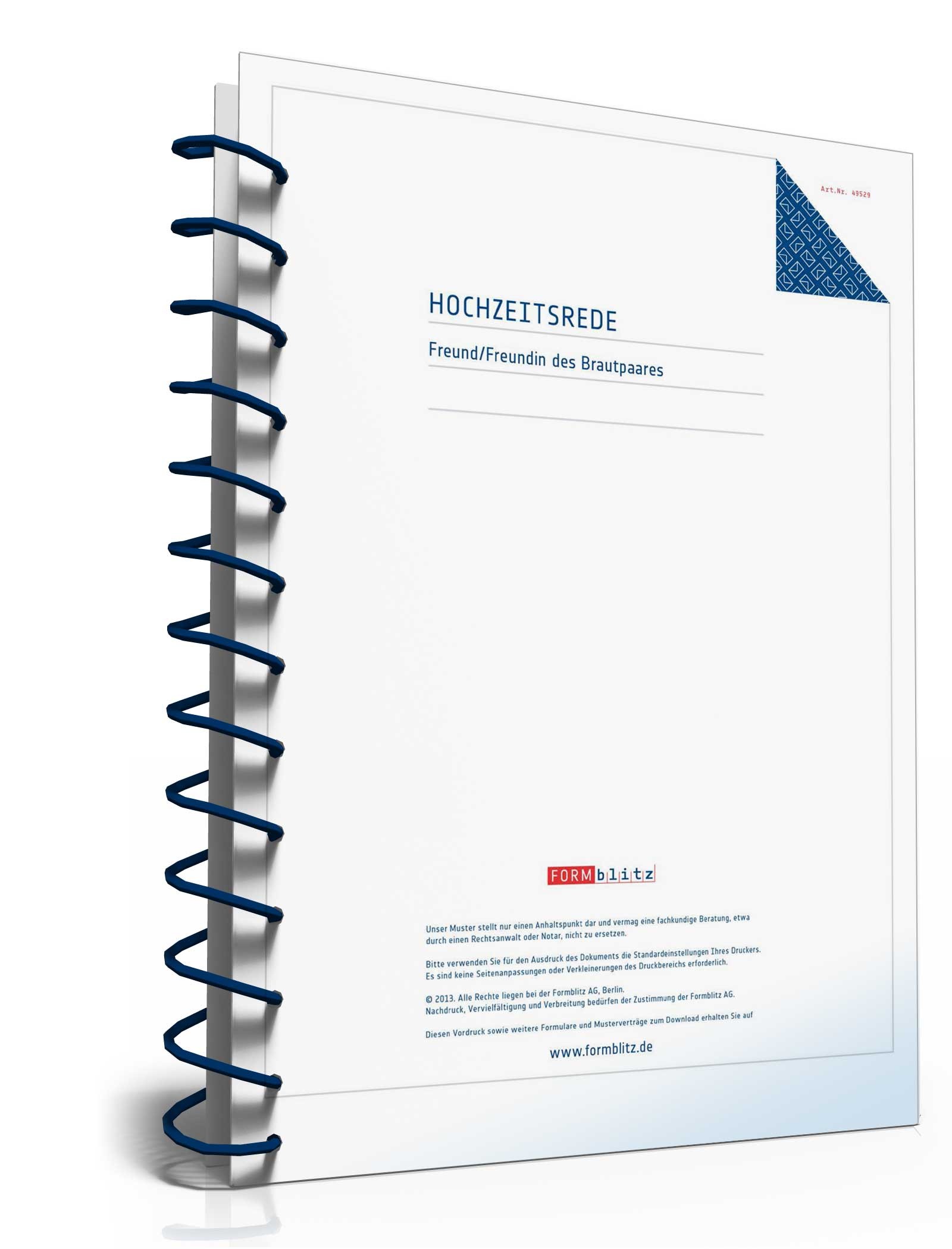 Hochzeitsrede (Freund/Freundin des Brautpaares) Excel