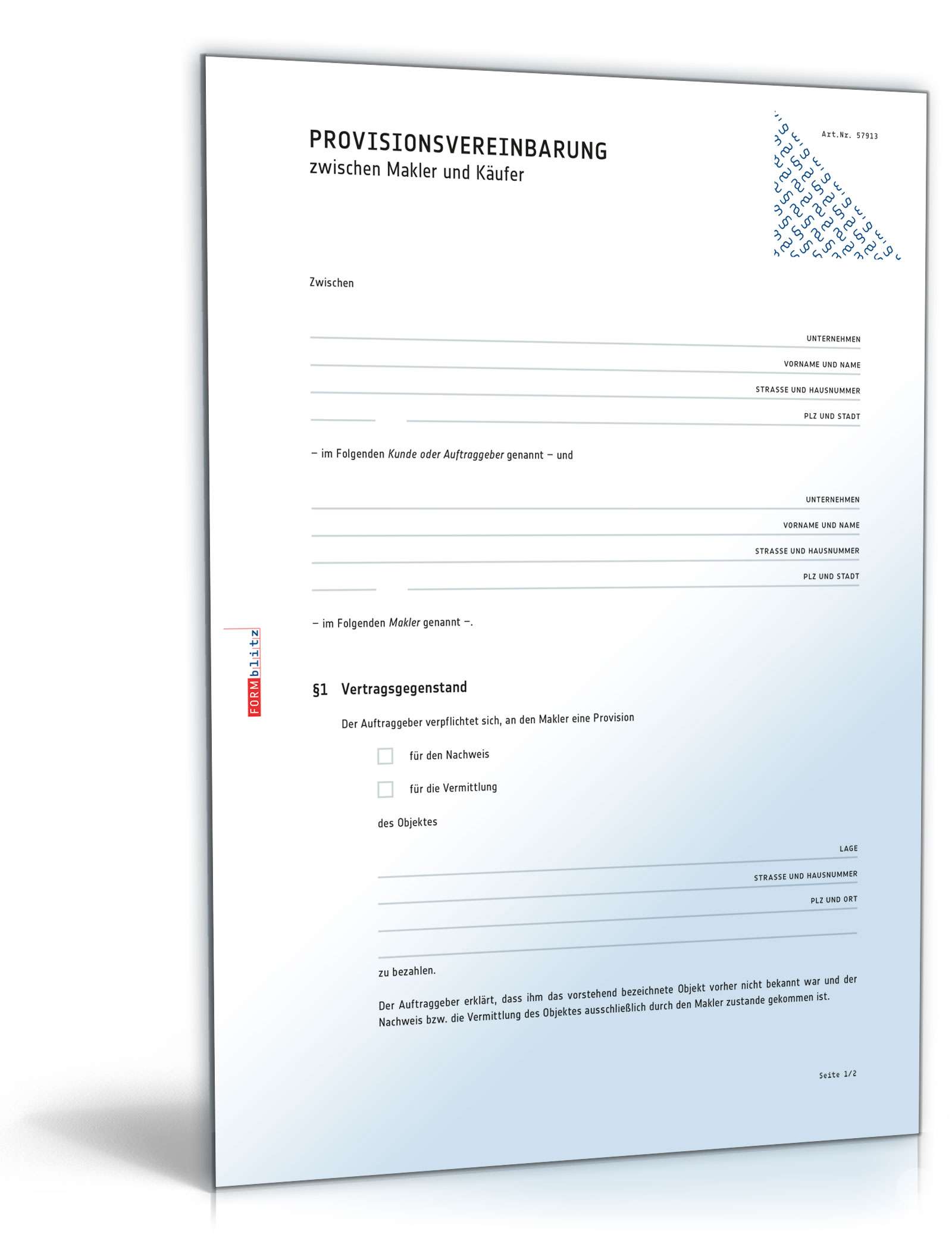 Nachweisbestätigung Makler und Käufer  PDF. Seite: 2