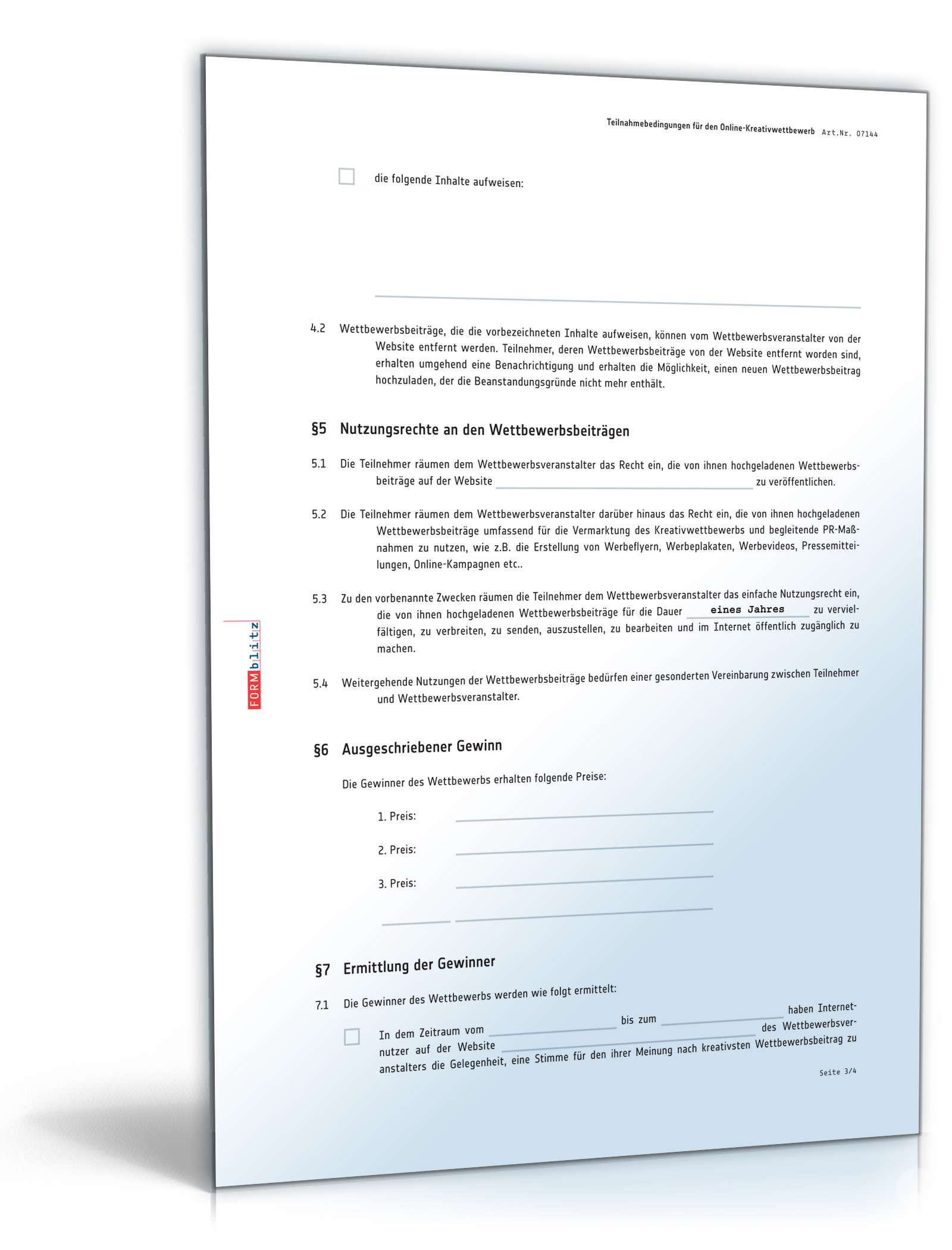 Teilnahmebedingungen Online-Kreativwettbewerb PDF. Seite: 3