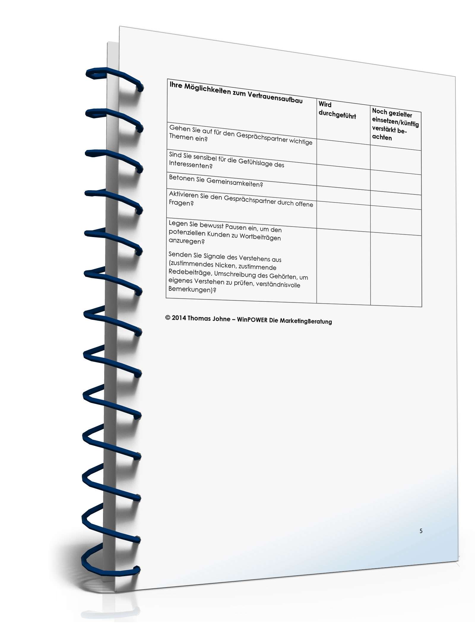 Checkliste Gesprächseinstieg mit Geschäftskunden PDF. Seite: 5