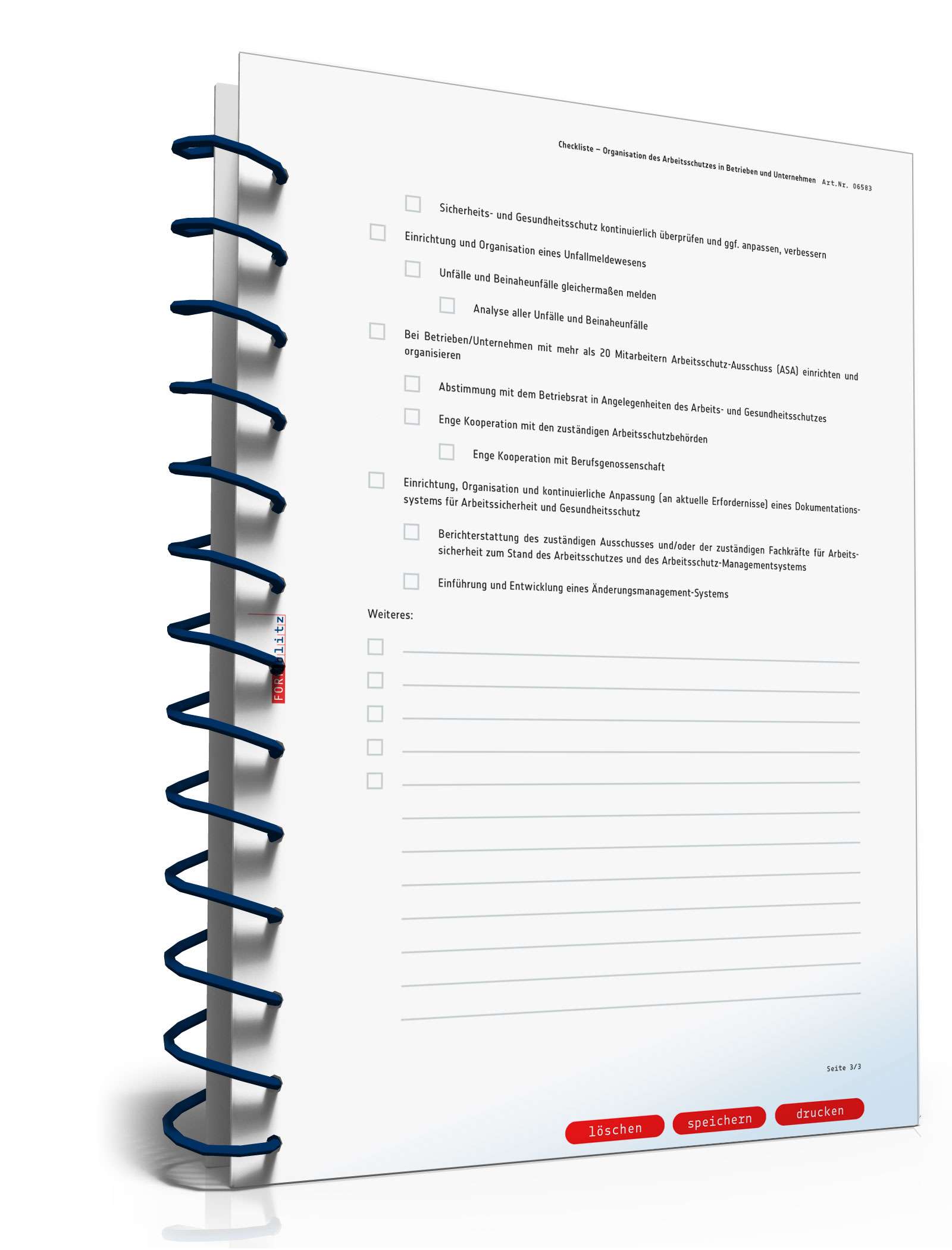 Checkliste Organisation Arbeitsschutz  PDF. Seite: 3