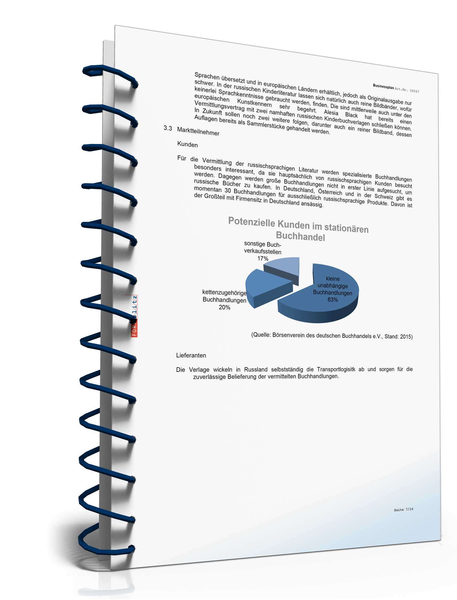 Businessplan Verlagsvertretung Excel. Seite: 5