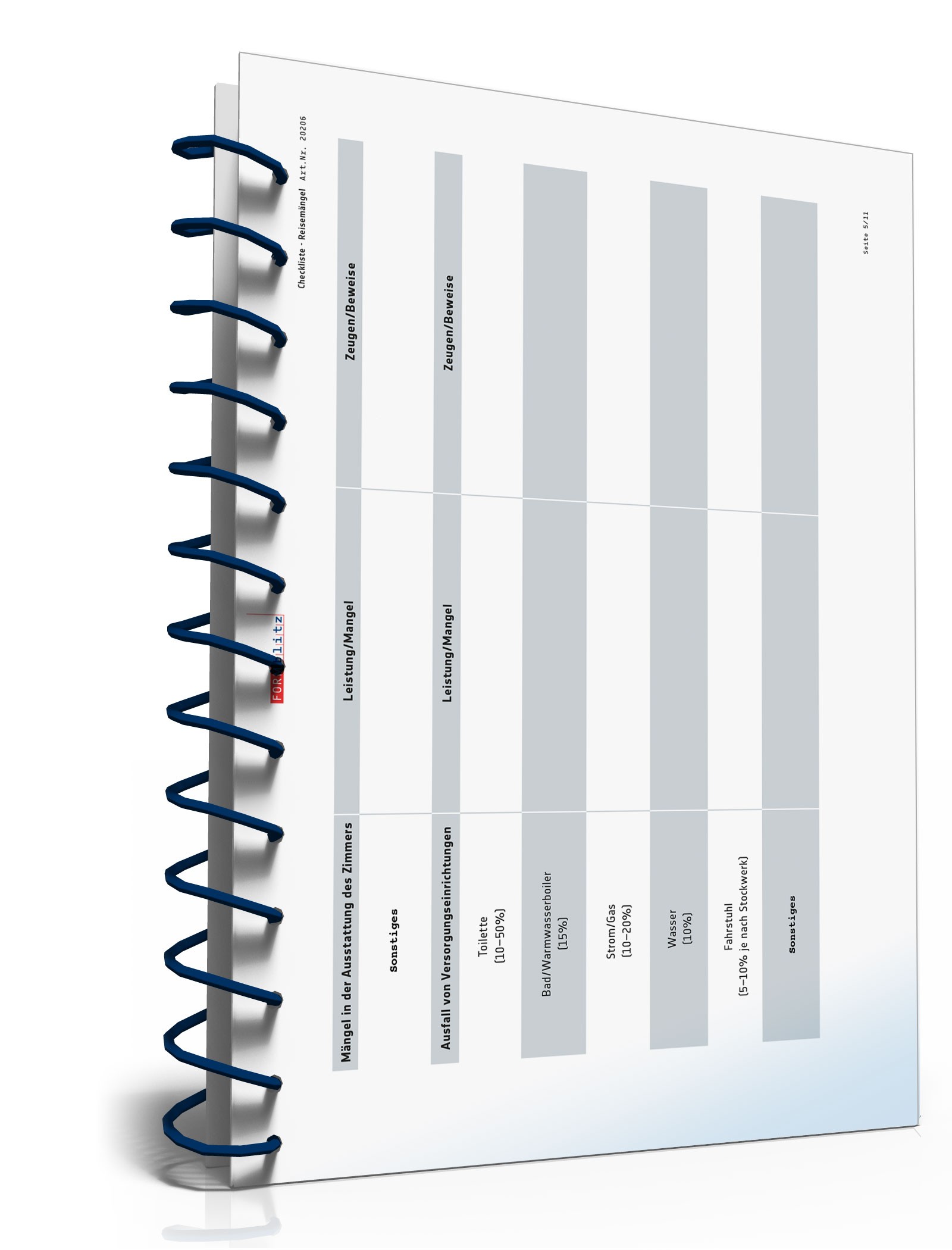 Protokoll Reisemängel  PDF. Seite: 5