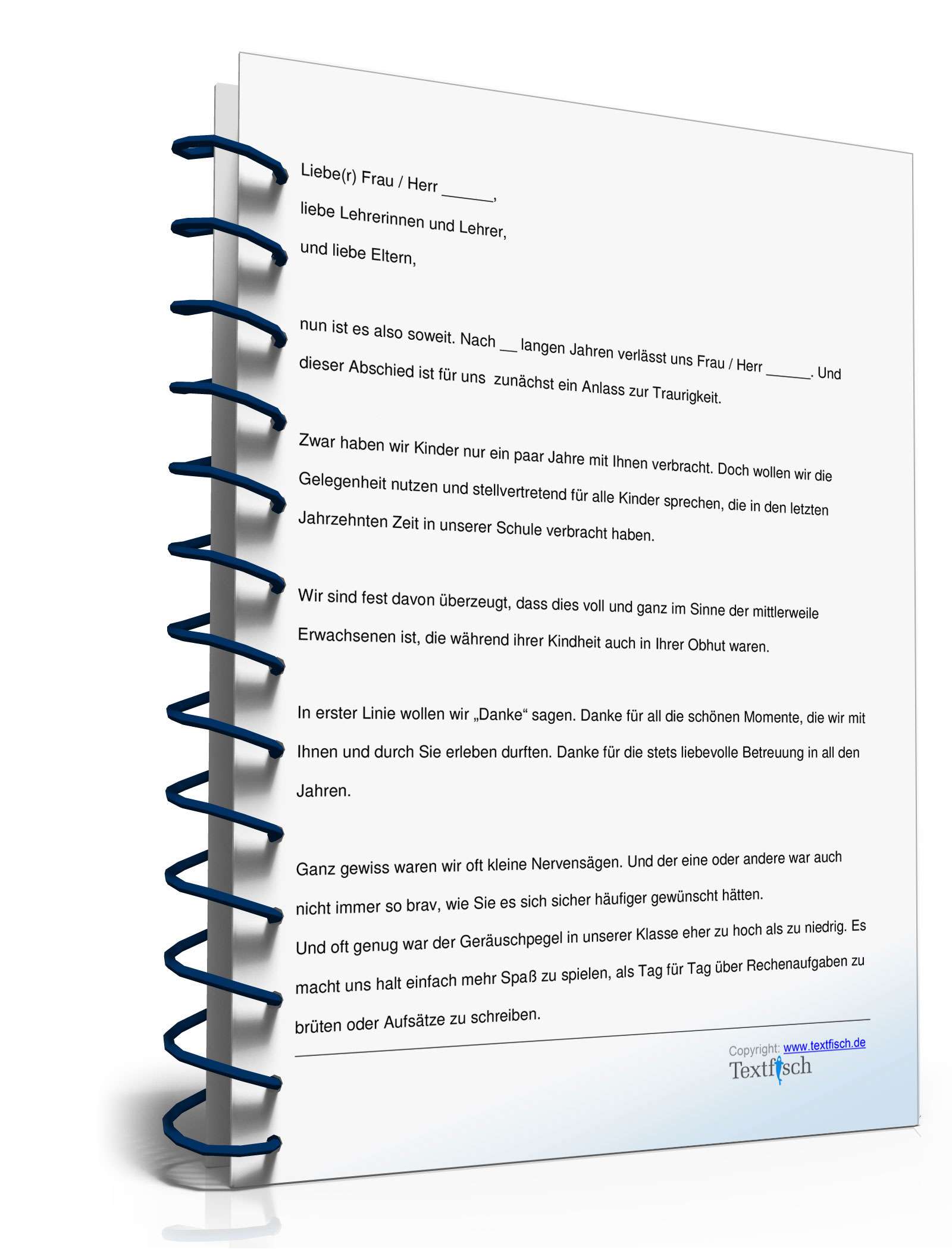 Verabschiedung einer Lehrerin/eines Lehrers PDF. Seite: 2