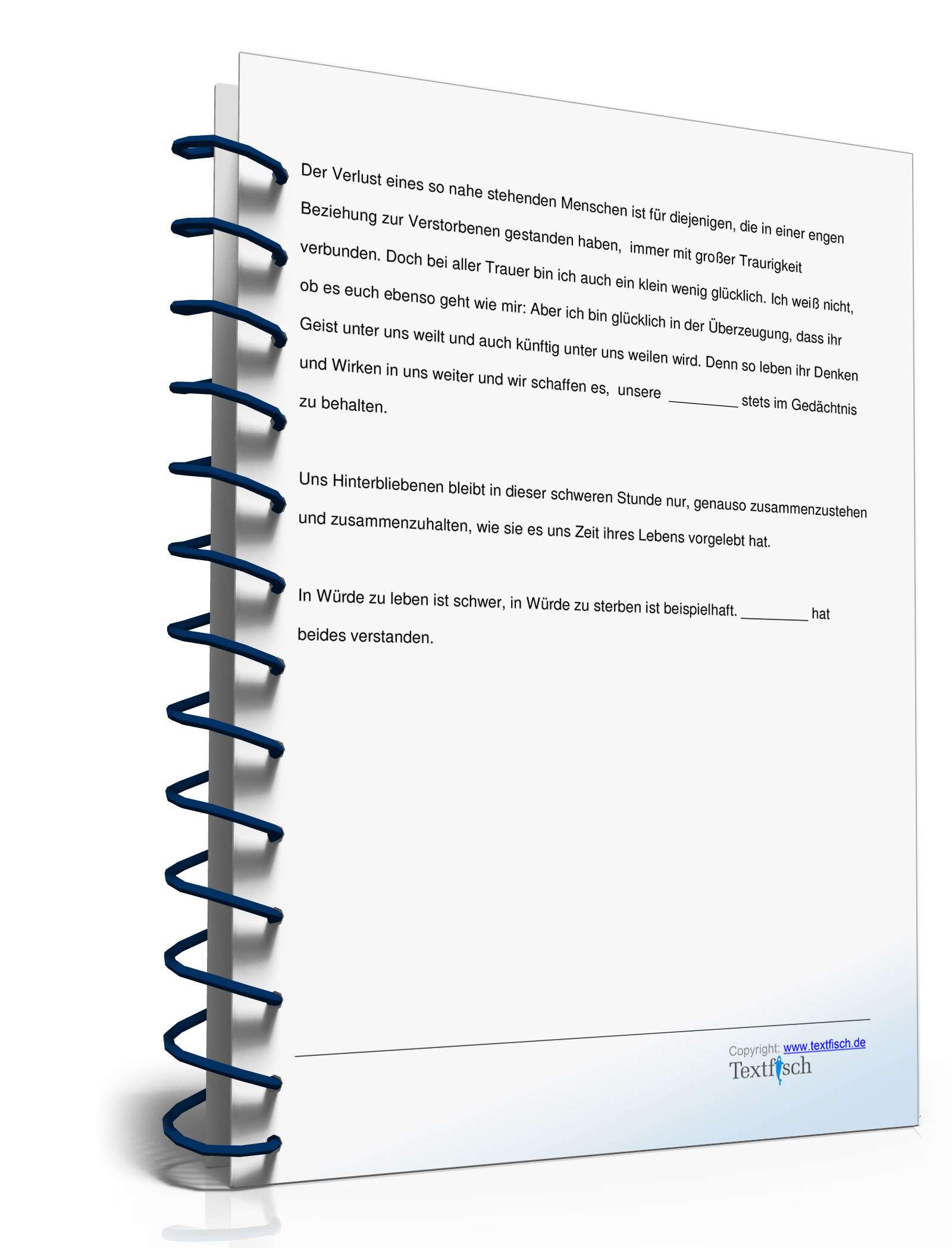 Trauerrede für eine Verstorbene eng Vertrauter PDF. Seite: 3