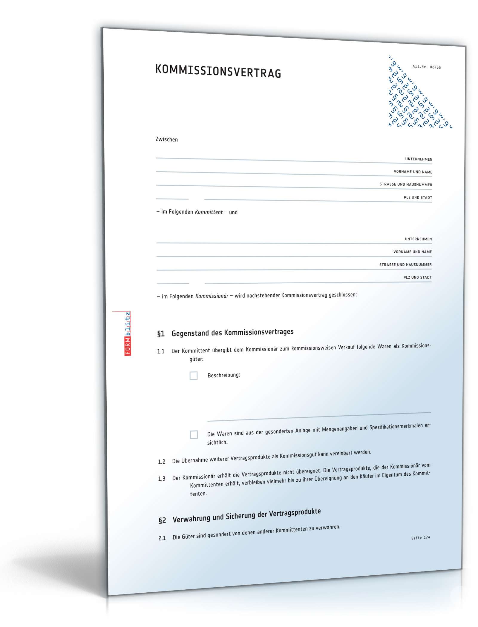 Kommissionsvertrag PDF
