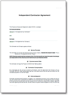 Freier Dienstvertrag auf Englisch Word