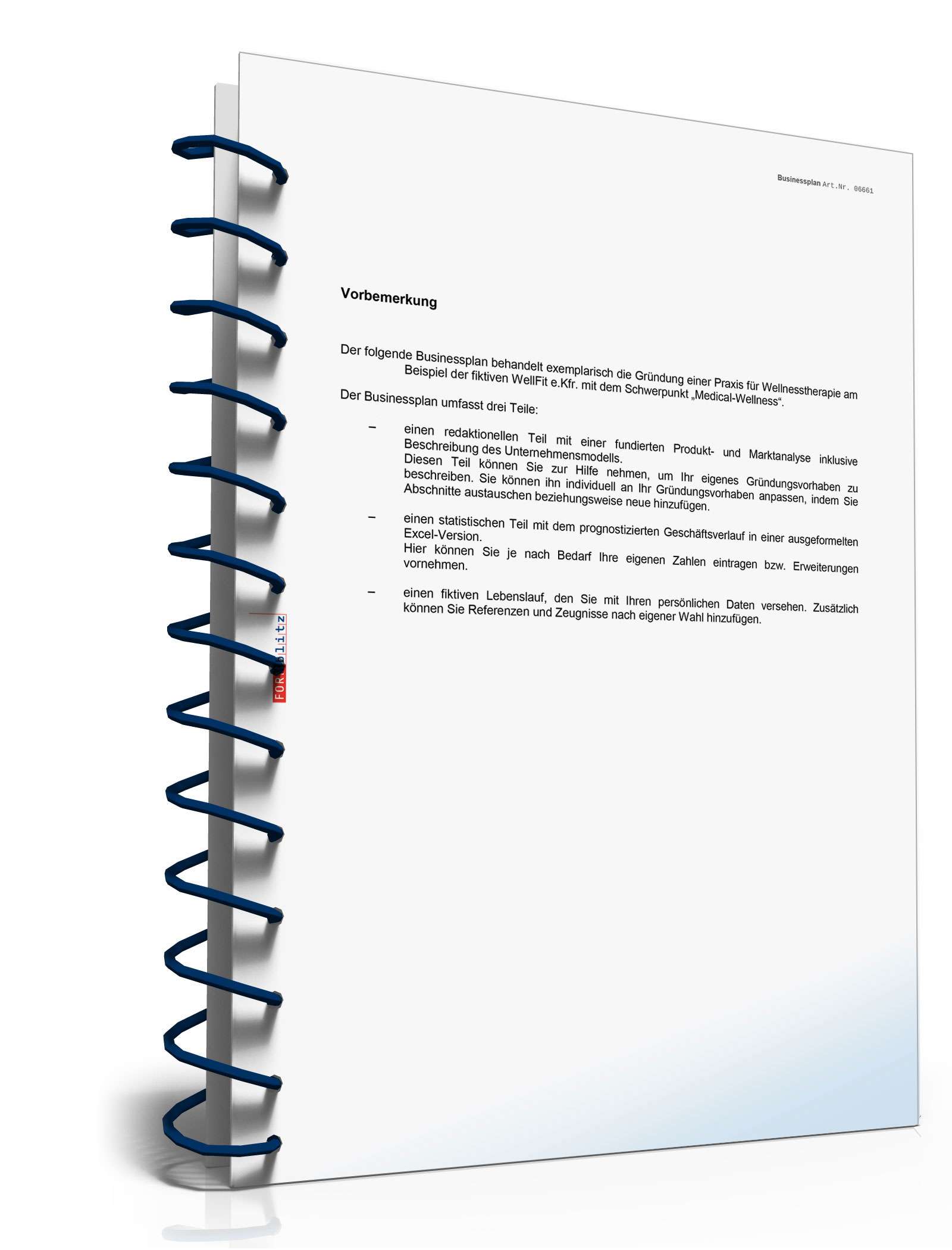 Businessplan Wellnesstherapie-Praxis Excel. Seite: 3