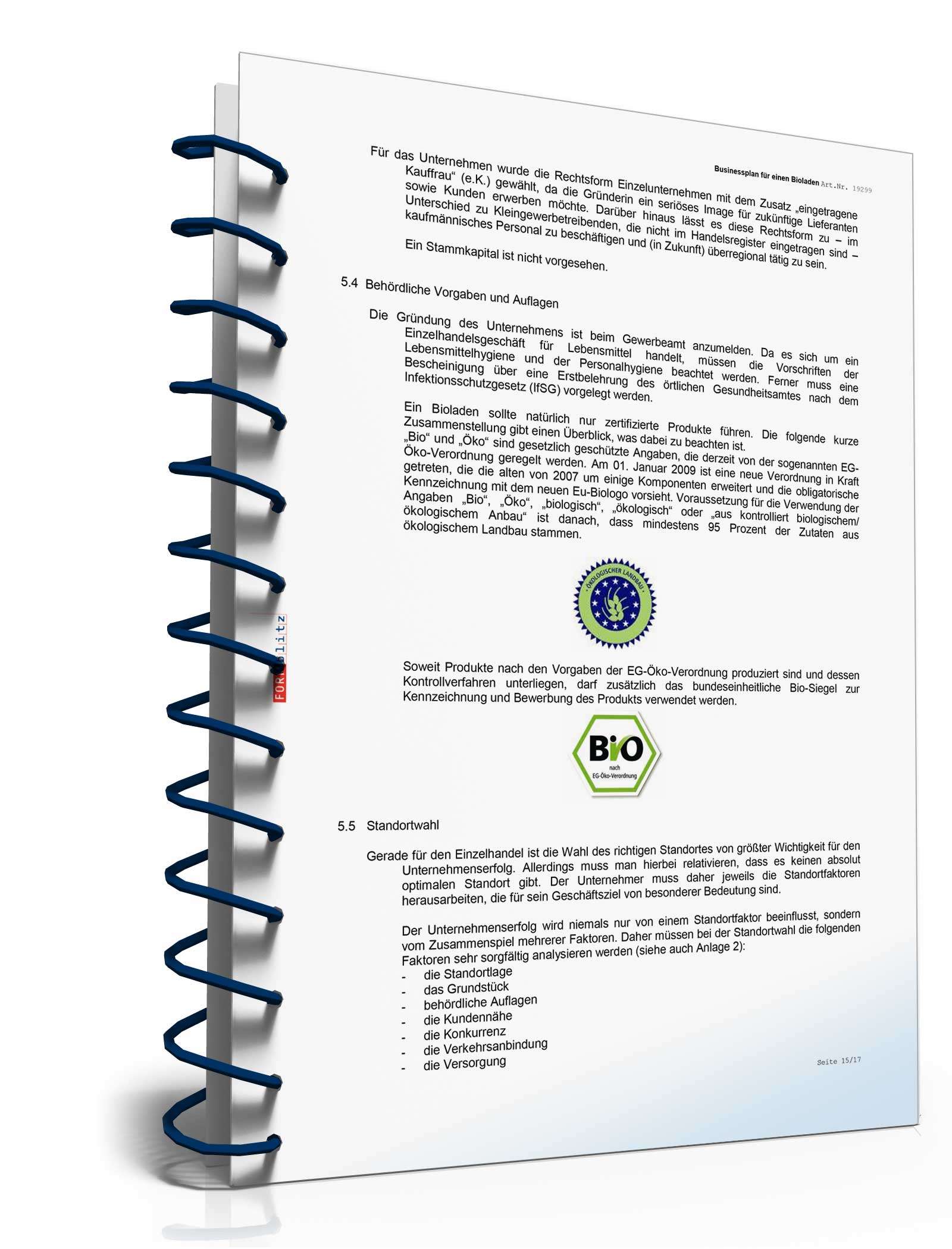 Businessplan Bioladen Excel. Seite: 18