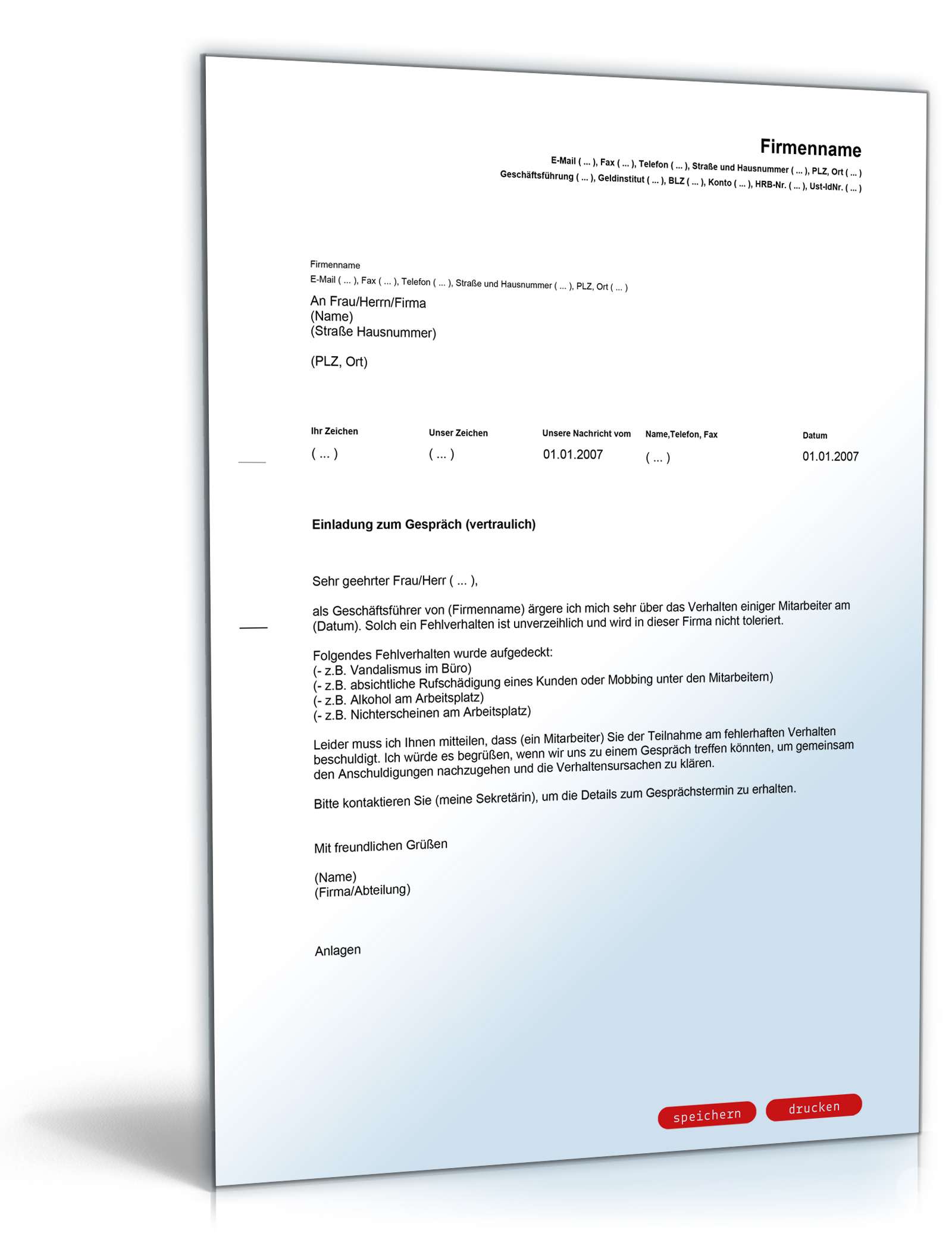 Einladung vertrauliches Gespräch  PDF