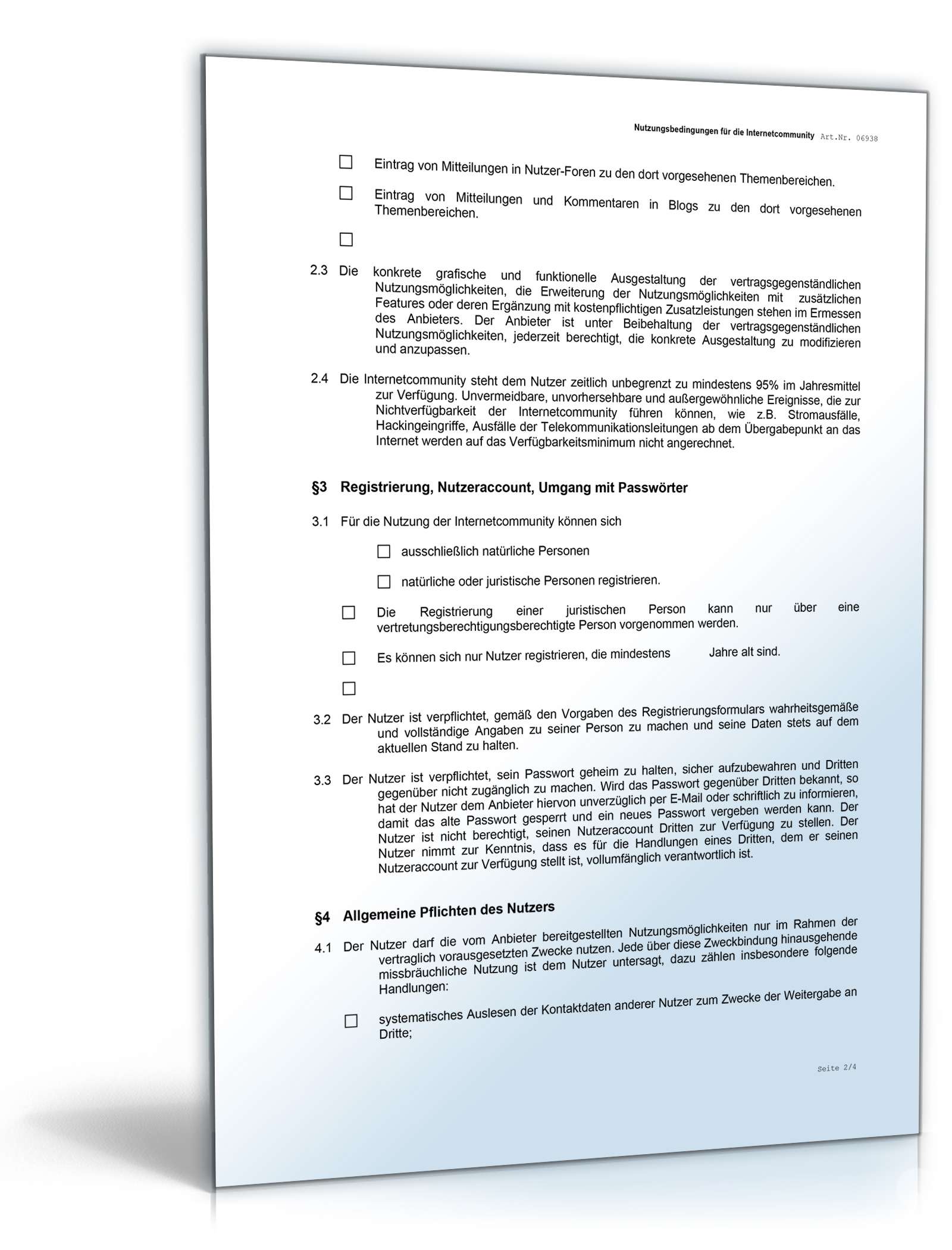 Nutzungsbedingungen Internet-Community Word. Seite: 2