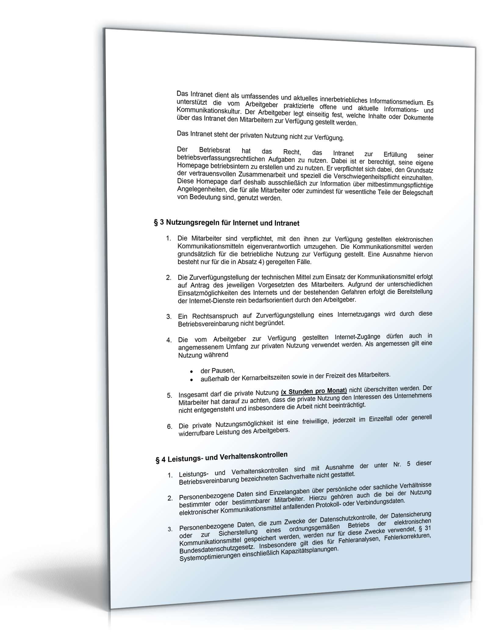 Betriebsvereinbarung Nutzung Internet/Intranet PDF. Seite: 2