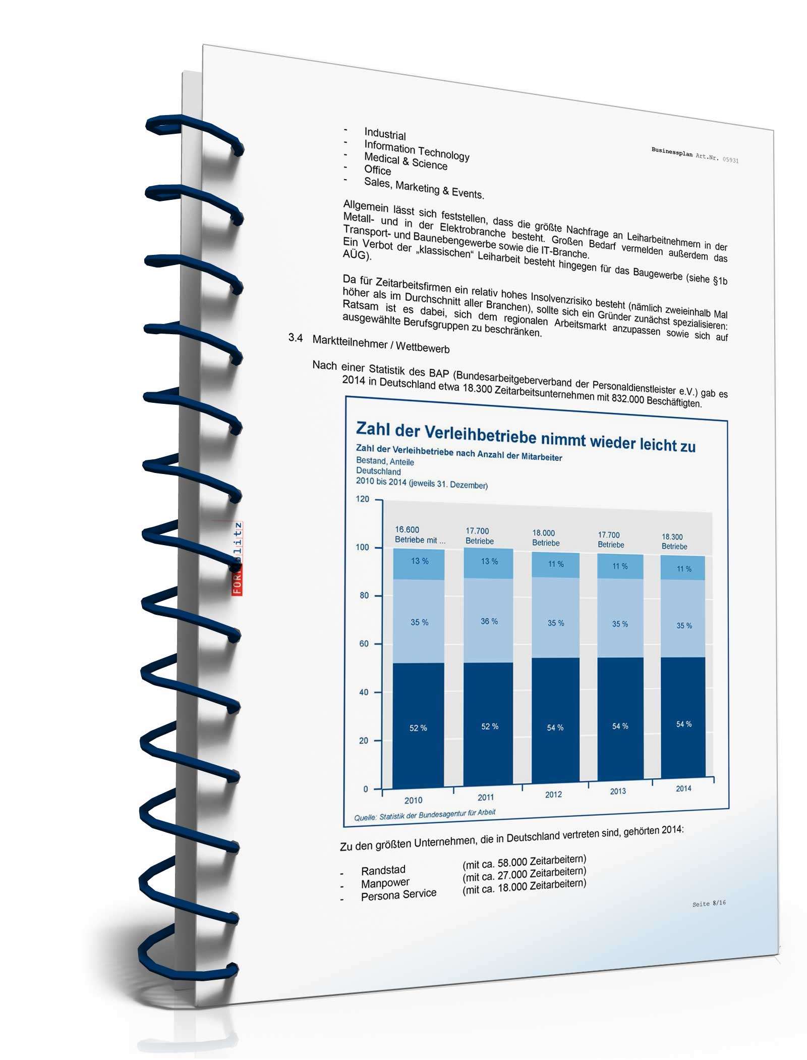 Businessplan Zeitarbeitsfirma Excel. Seite: 19