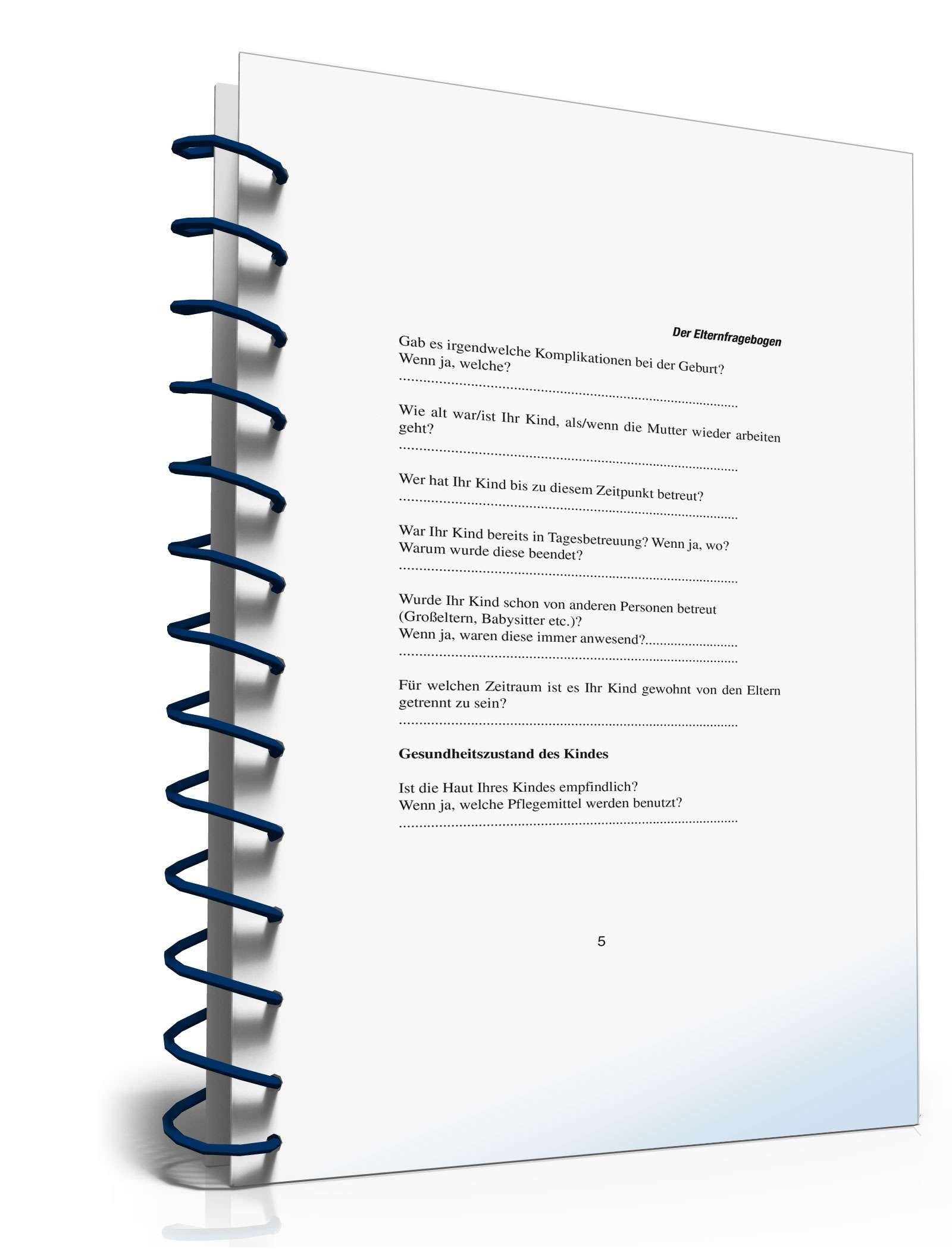 Elternfragebogen Kinderbetreuung PDF. Seite: 5