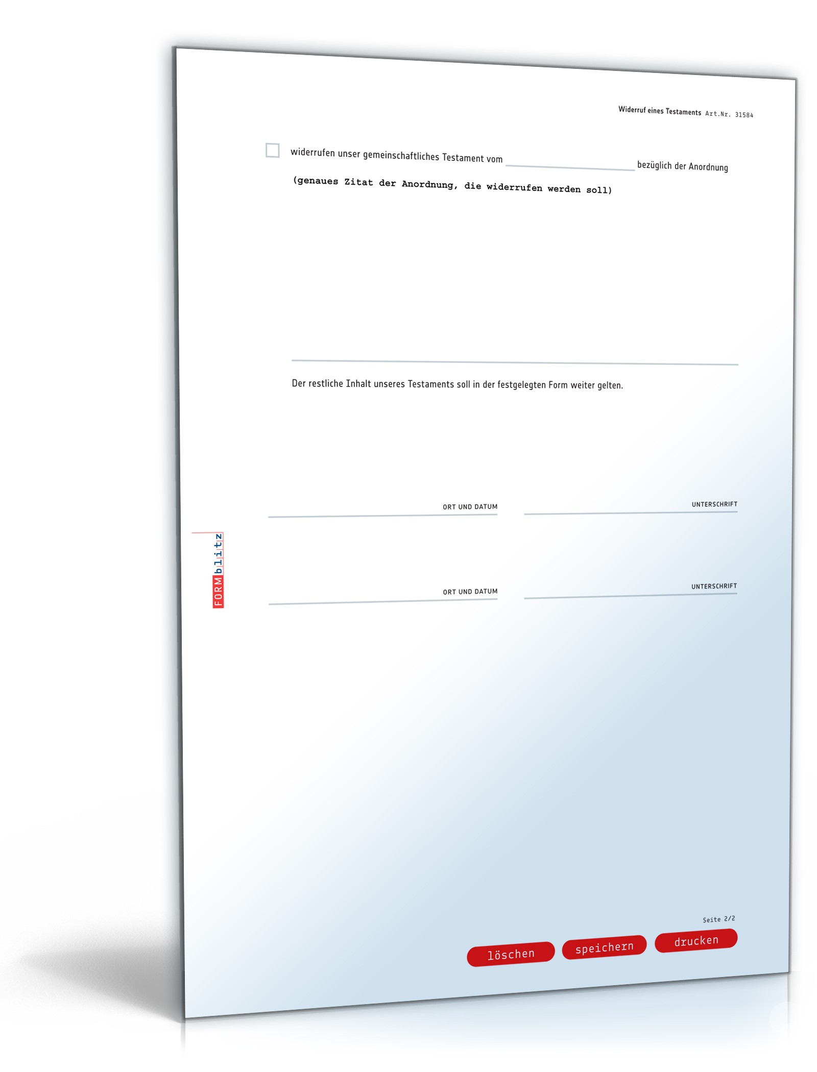 Widerruf gemeinschaftliches Testament PDF. Seite: 2
