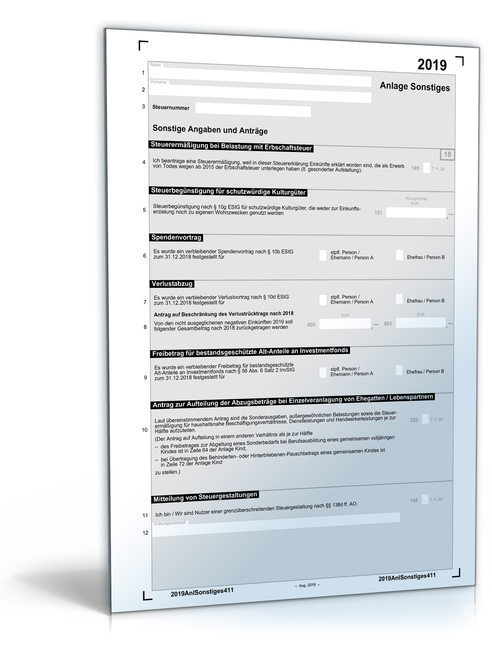Anlage Sonstiges 2019 PDF