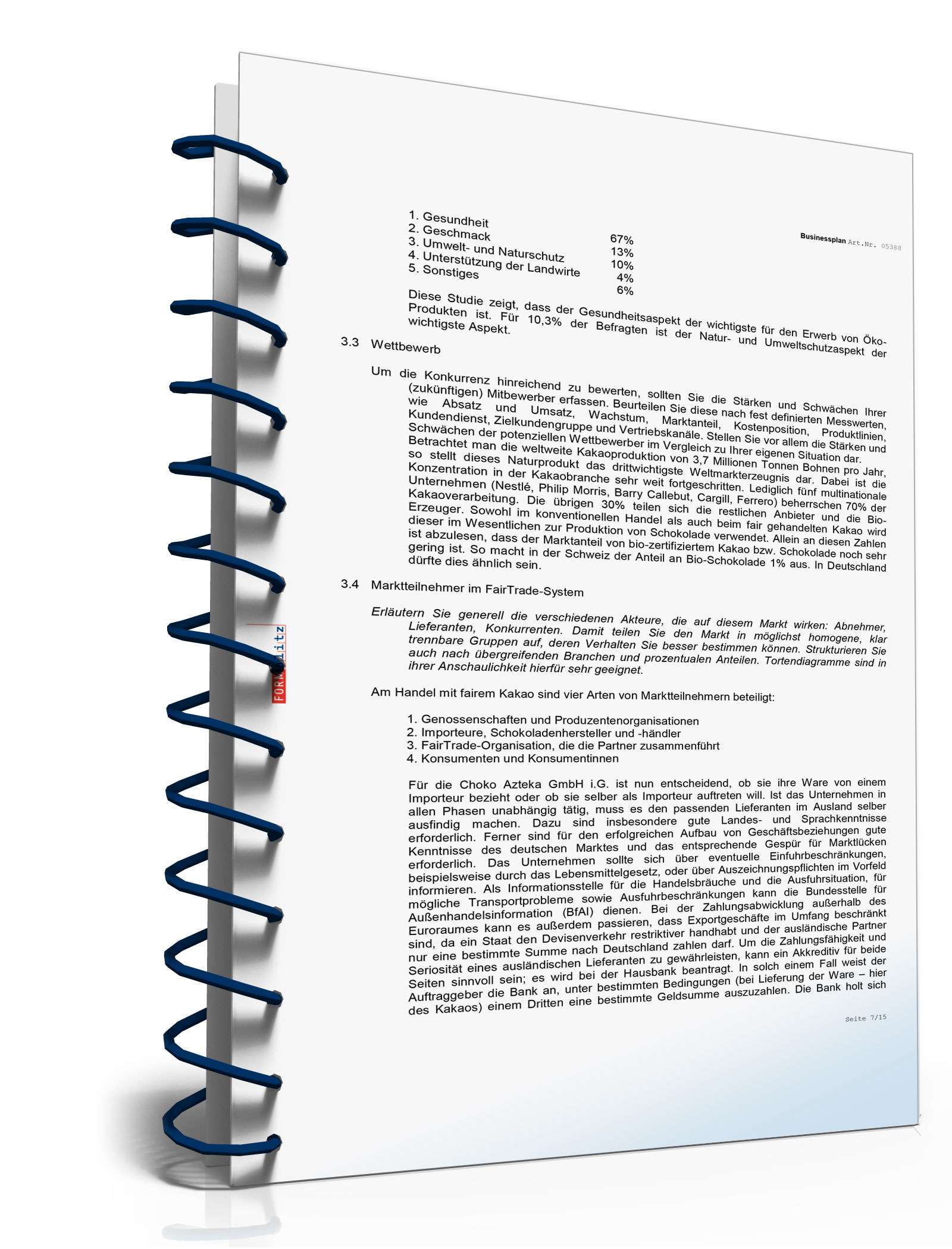 Businessplan Im- und Exportunternehmen Excel. Seite: 6