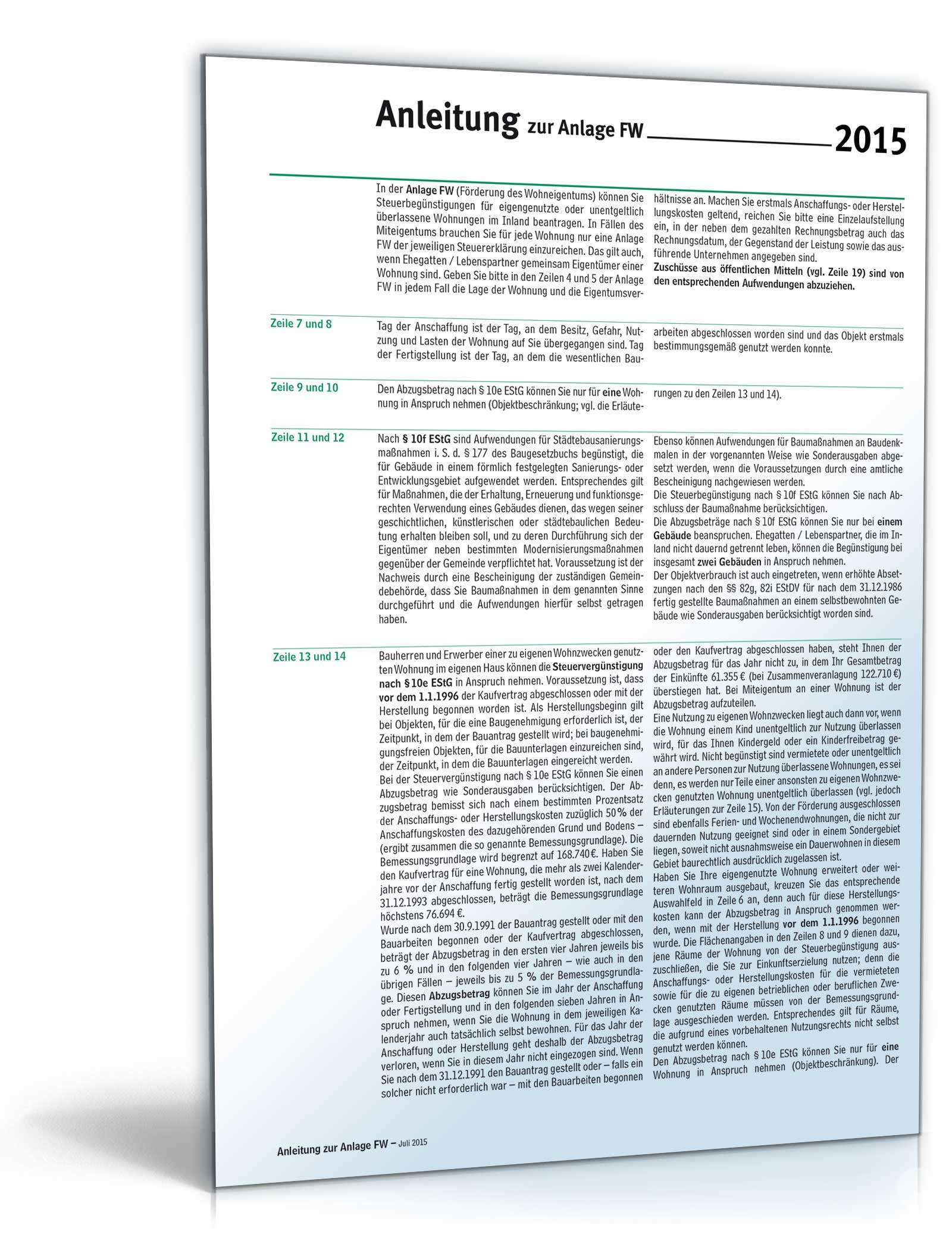 Anleitung zur Anlage FW 2015 PDF