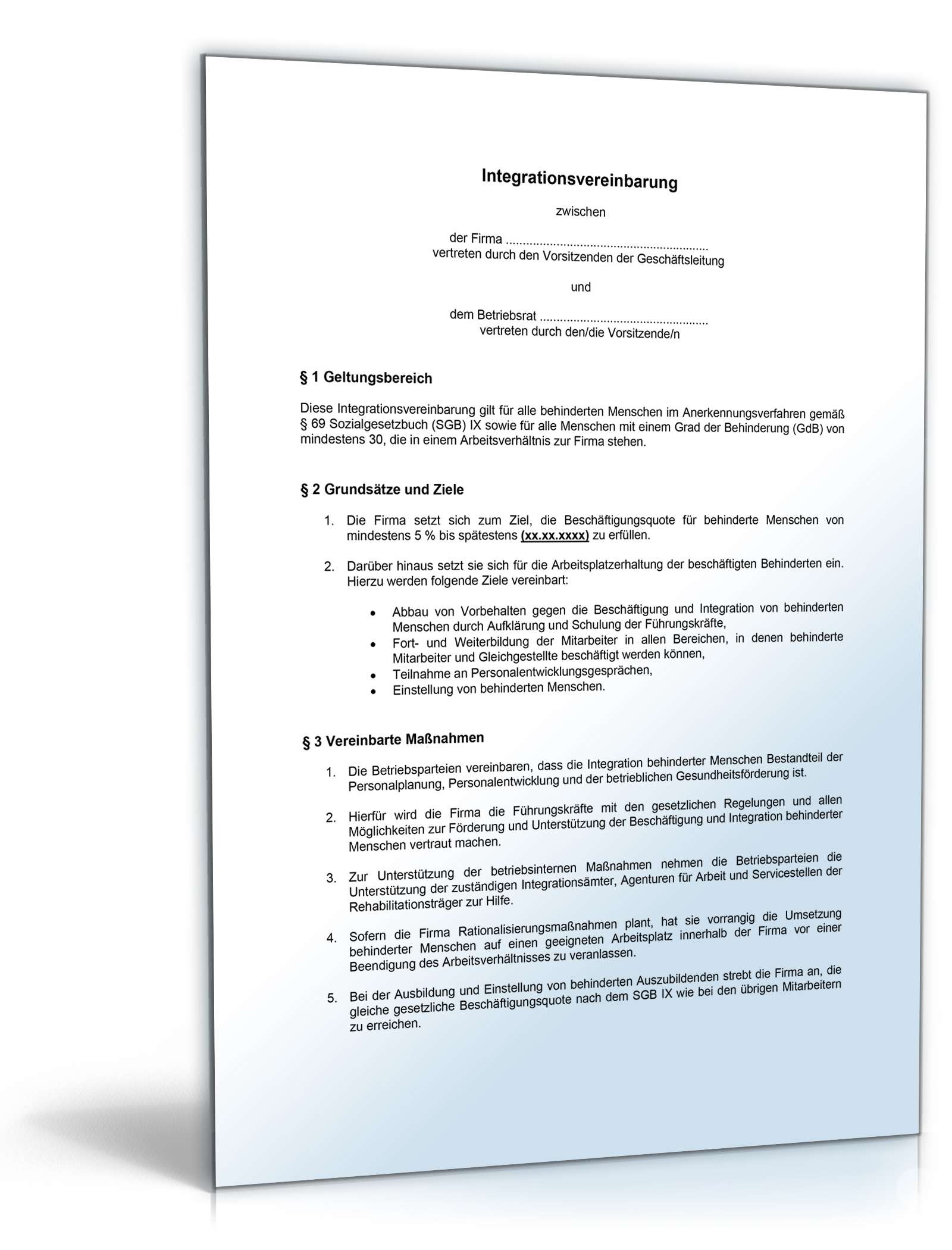 Betriebsvereinbarung Integration PDF