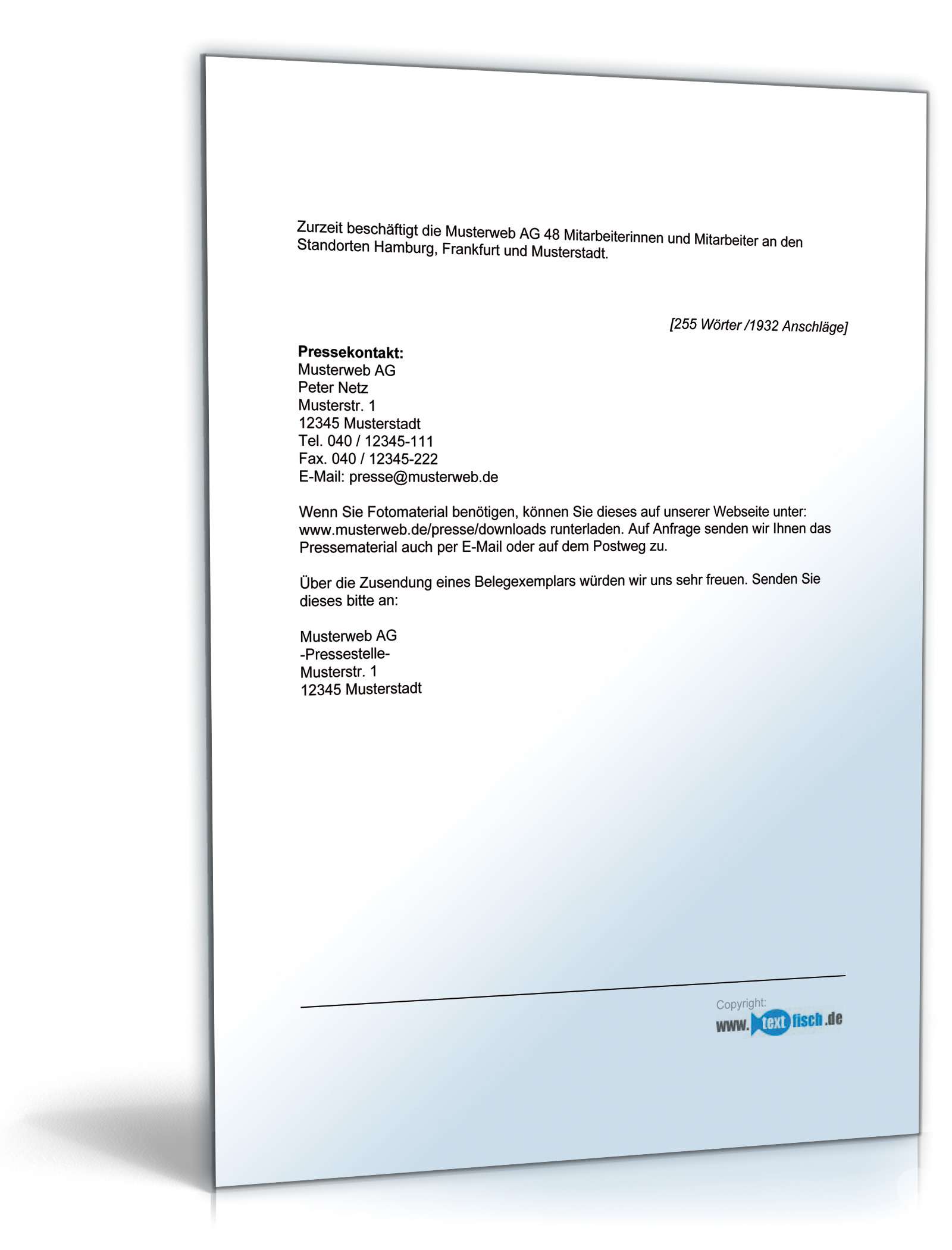 Pressemitteilung über Gewinn eines Tests der Dienstleister PDF. Seite: 2