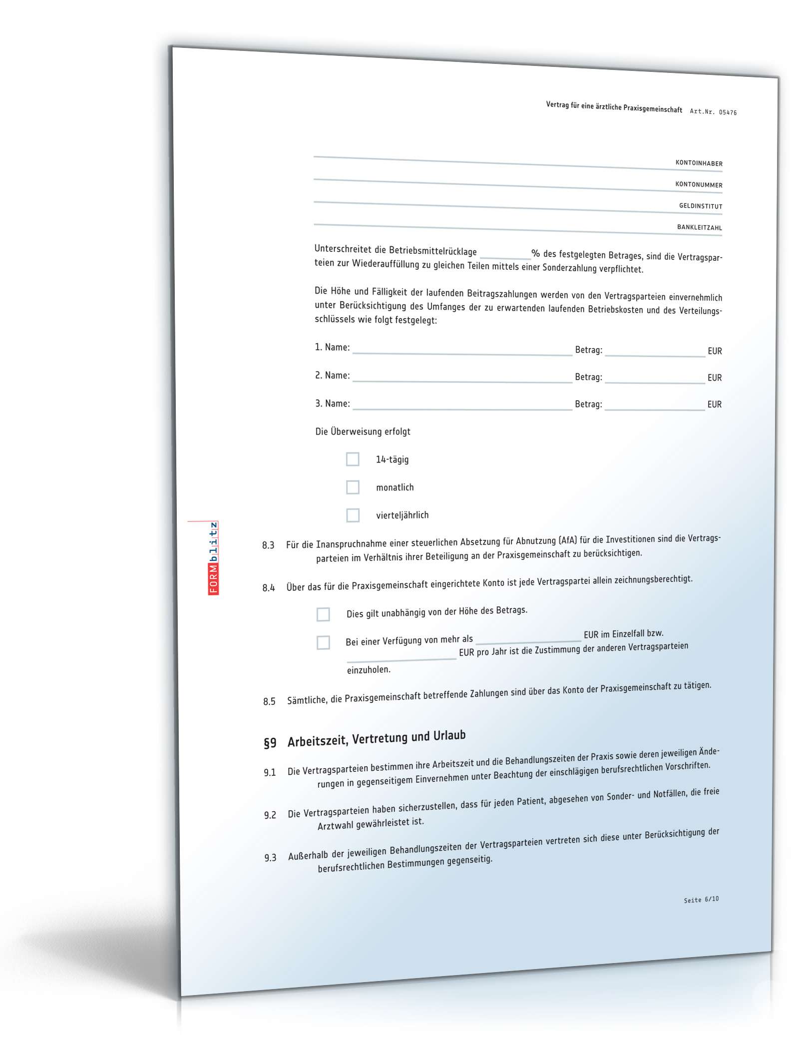 Vertrag Praxisgemeinschaft Ärzte PDF. Seite: 6