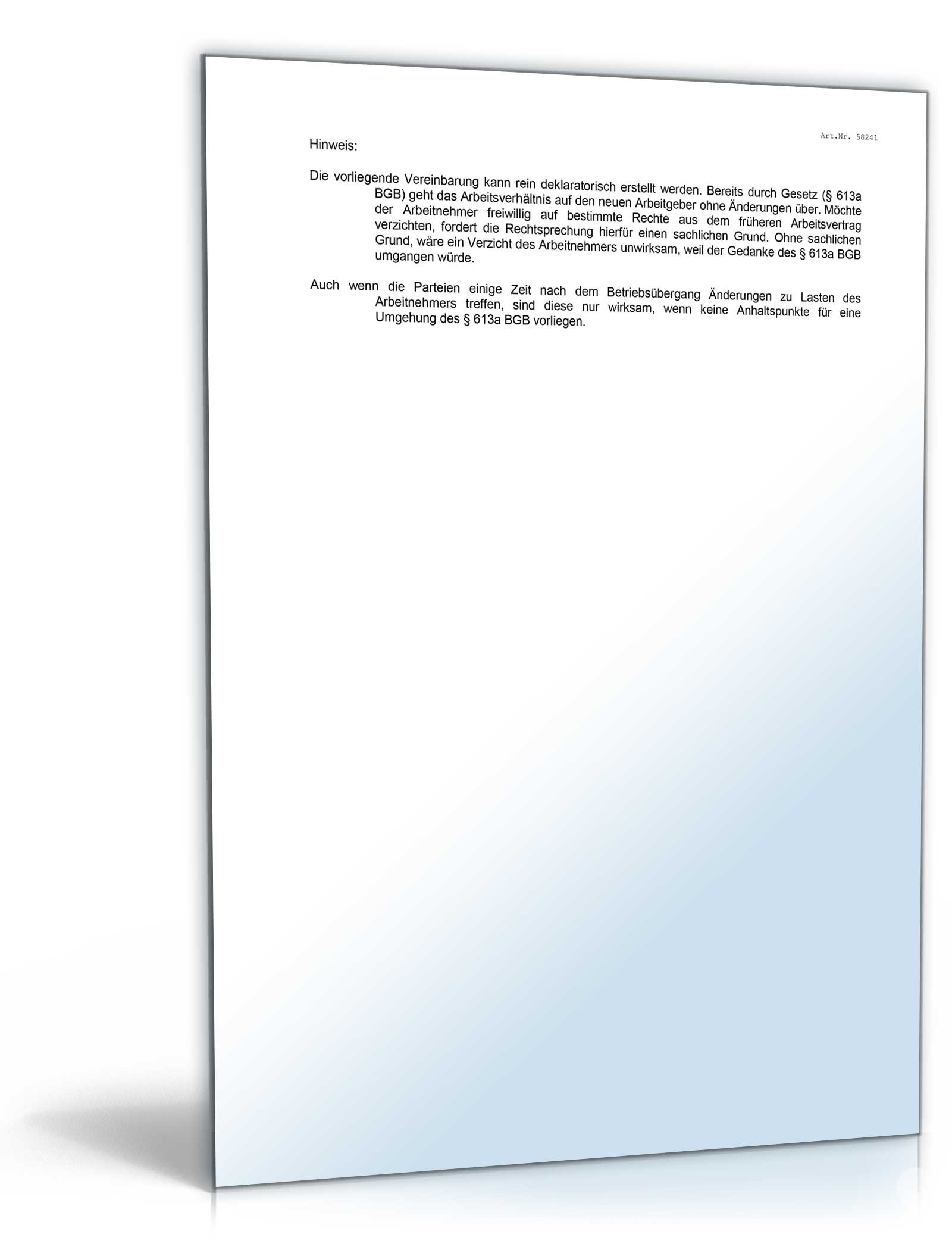 Vereinbarung Betriebsübergang Word. Seite: 3