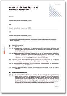 Vertrag Praxisgemeinschaft Ärzte Word