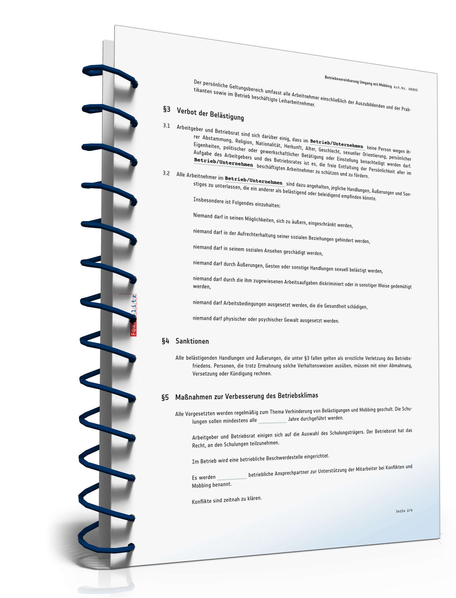 Betriebsvereinbarung Umgang Mobbing PDF. Seite: 3