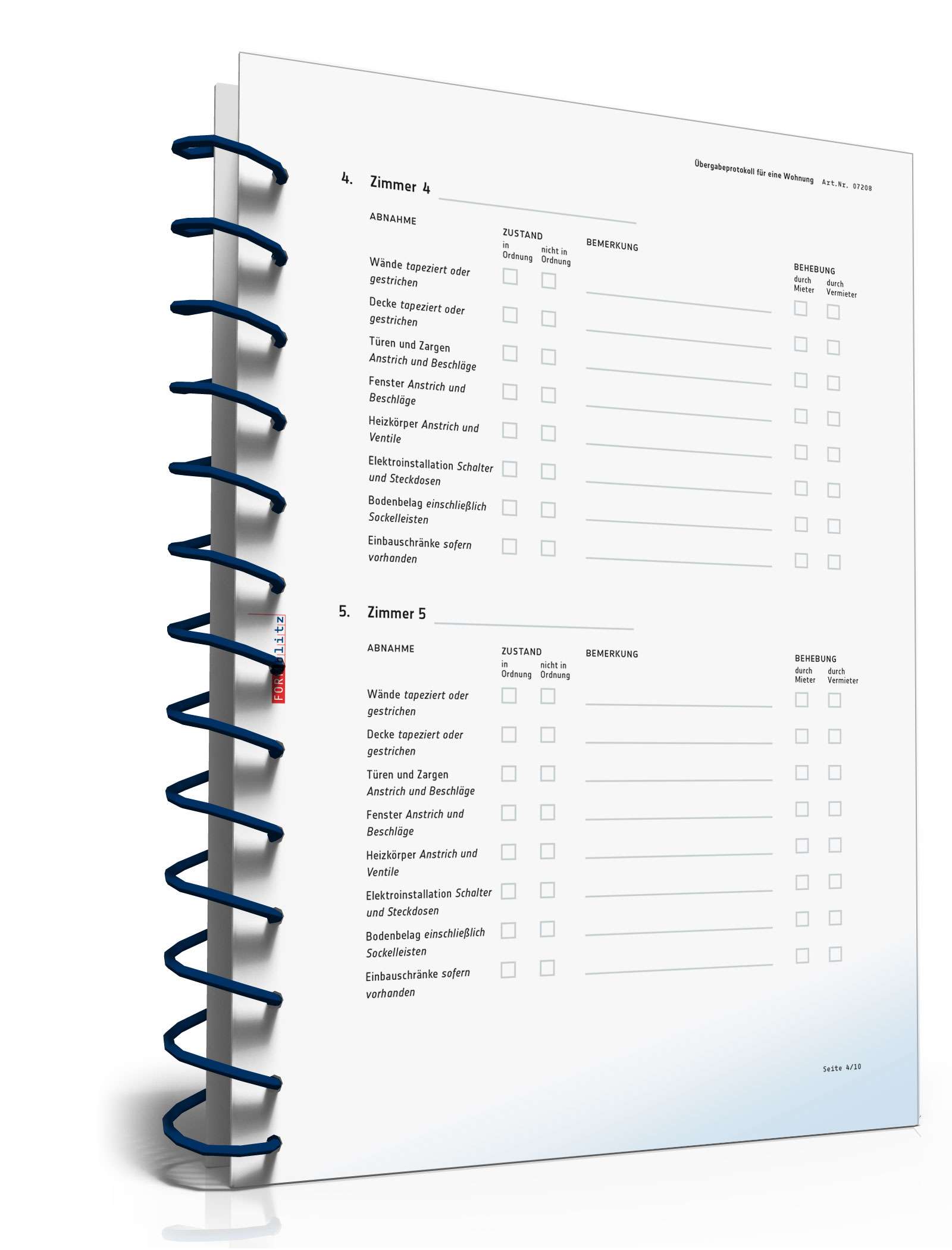 Übergabeprotokoll Wohnung PDF. Seite: 3