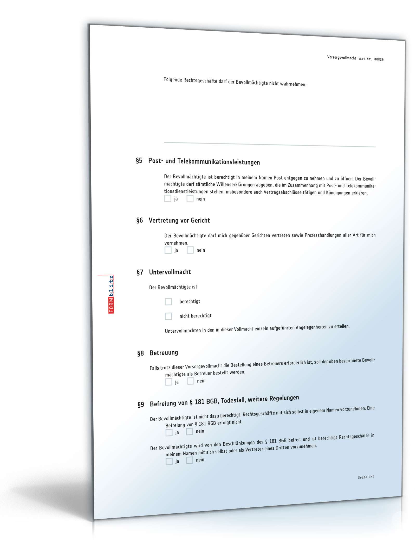 Vorsorgevollmacht PDF. Seite: 3