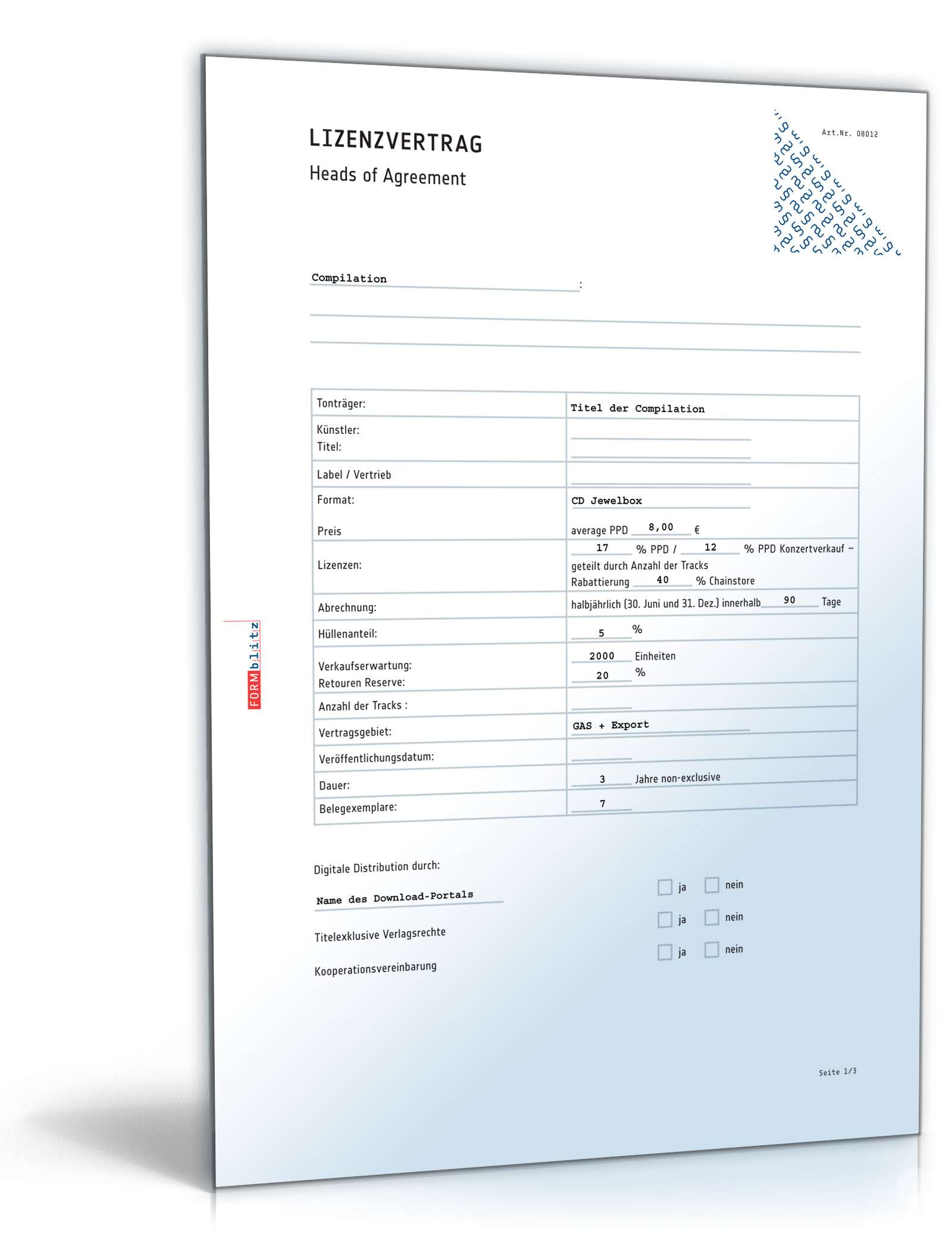 Lizenzanfrage mit Labelcopy PDF