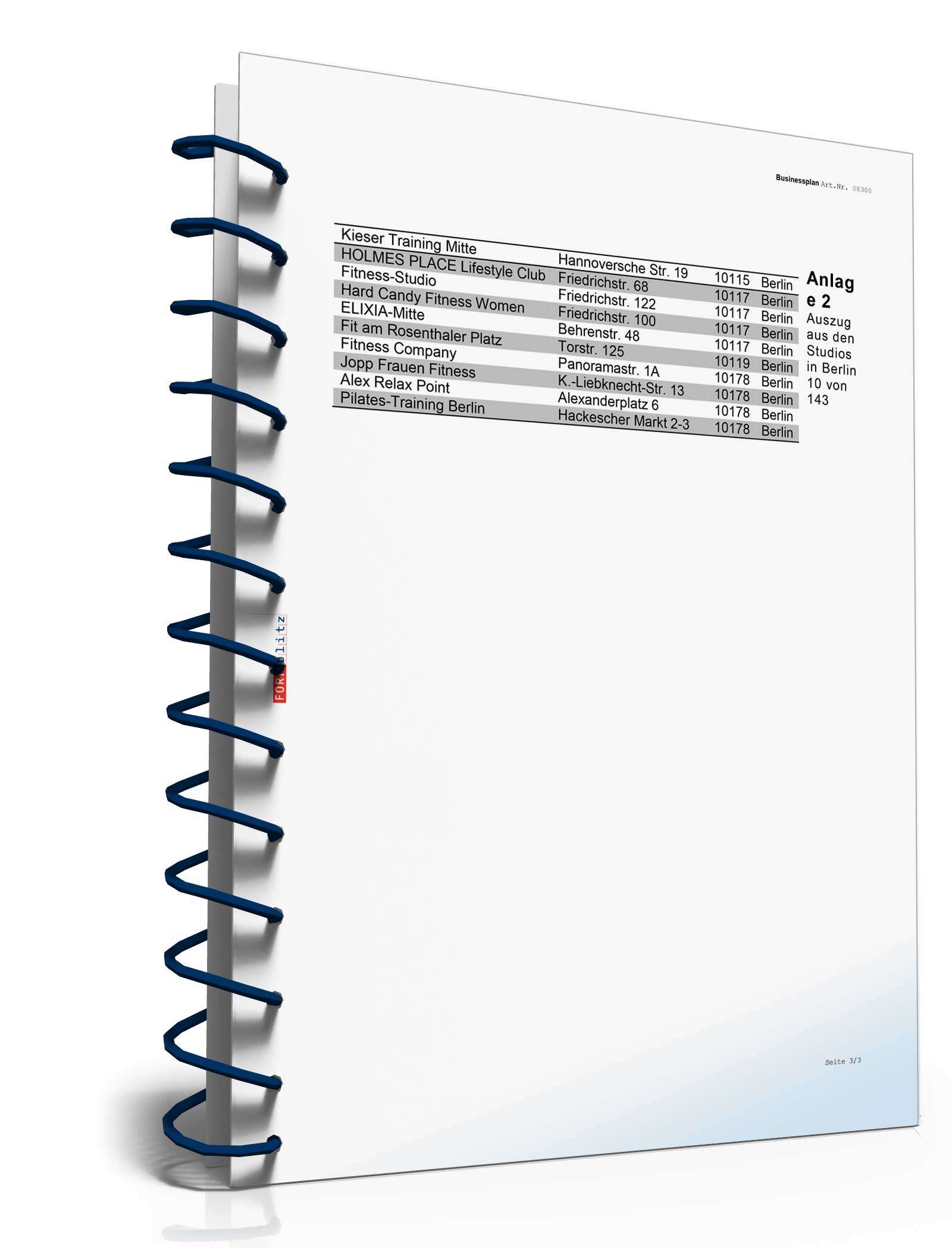 Businessplan Fitnessstudio Excel. Seite: 20