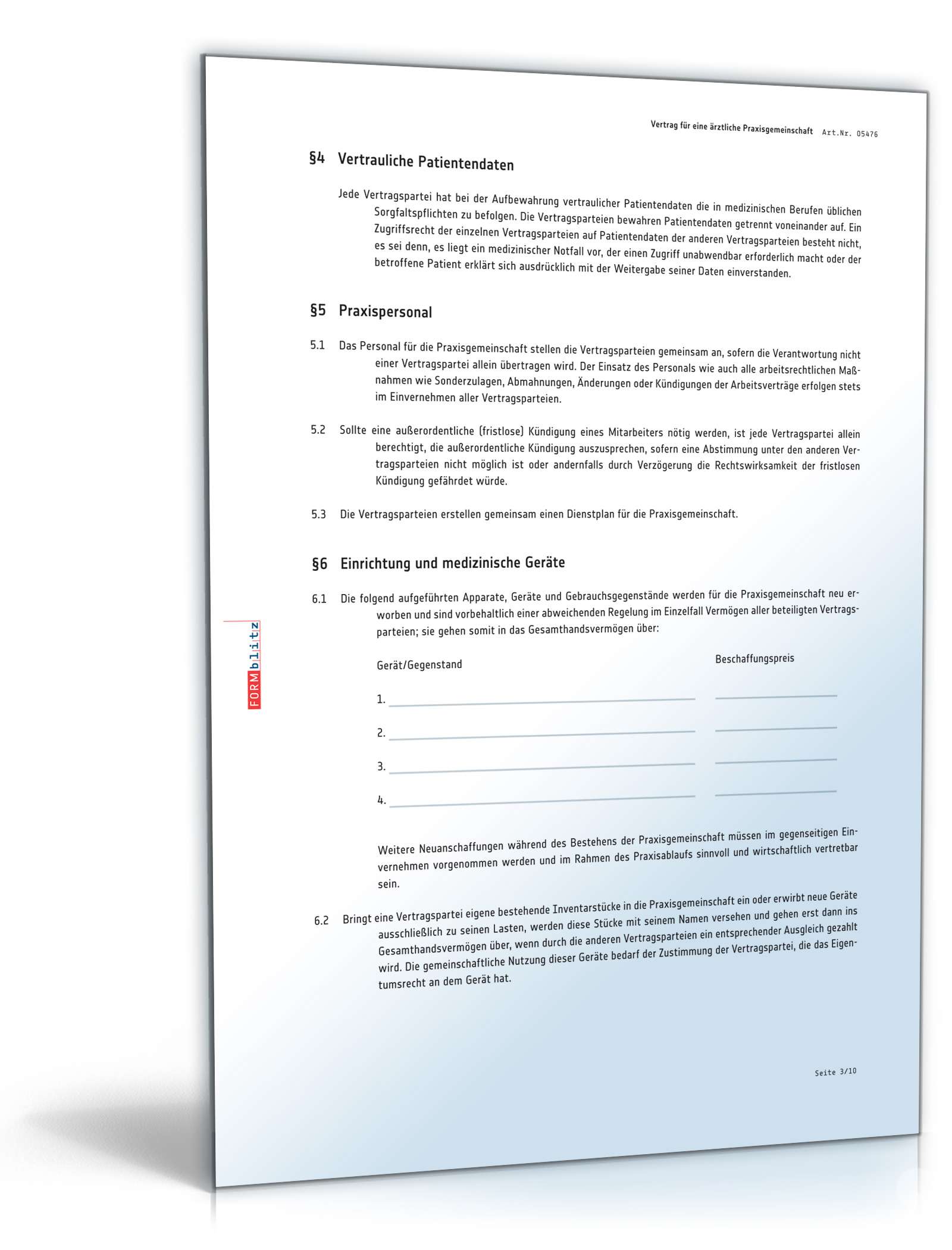 Vertrag Praxisgemeinschaft Ärzte PDF. Seite: 3