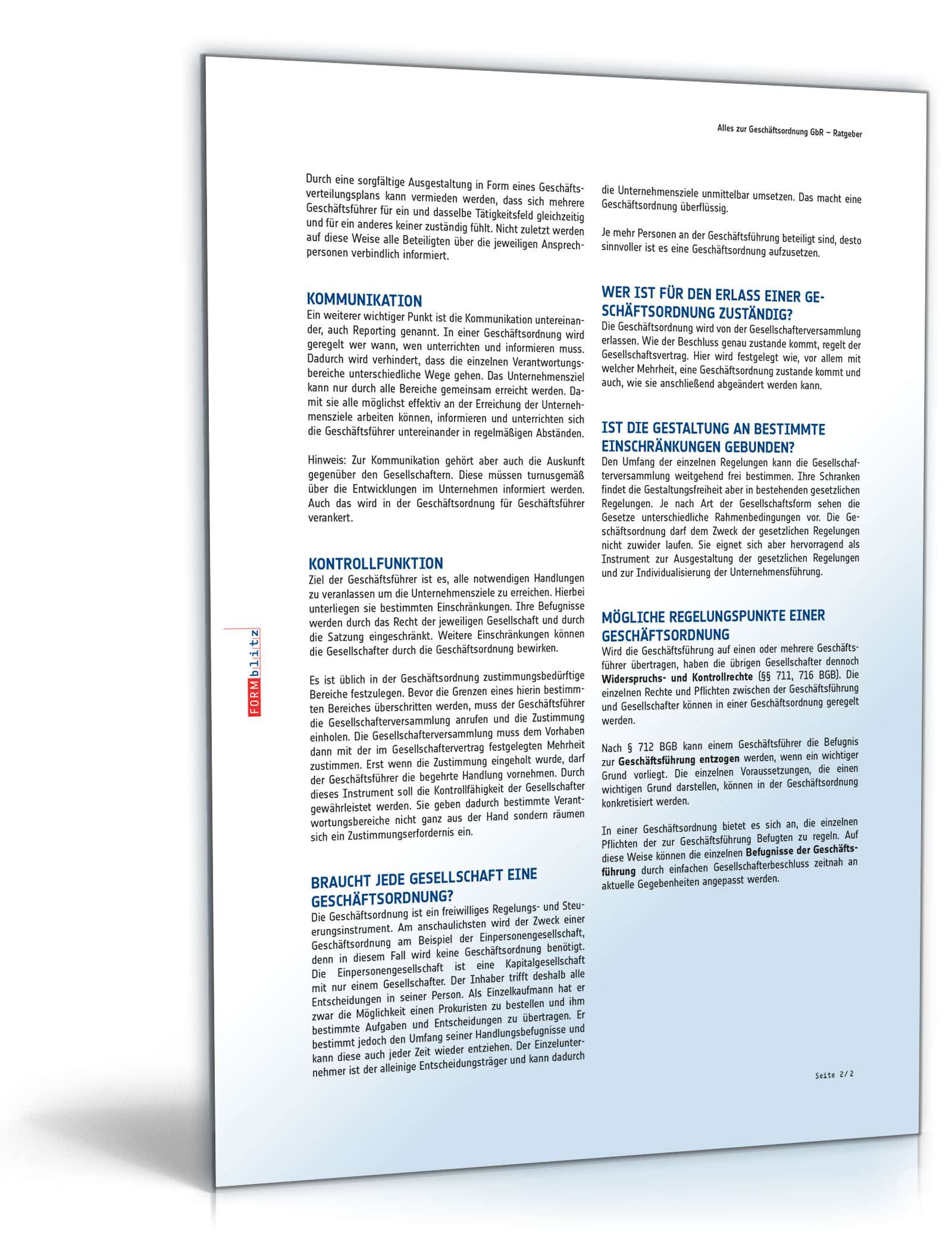 Alles zur Geschäftsordnung GbR PDF. Seite: 6