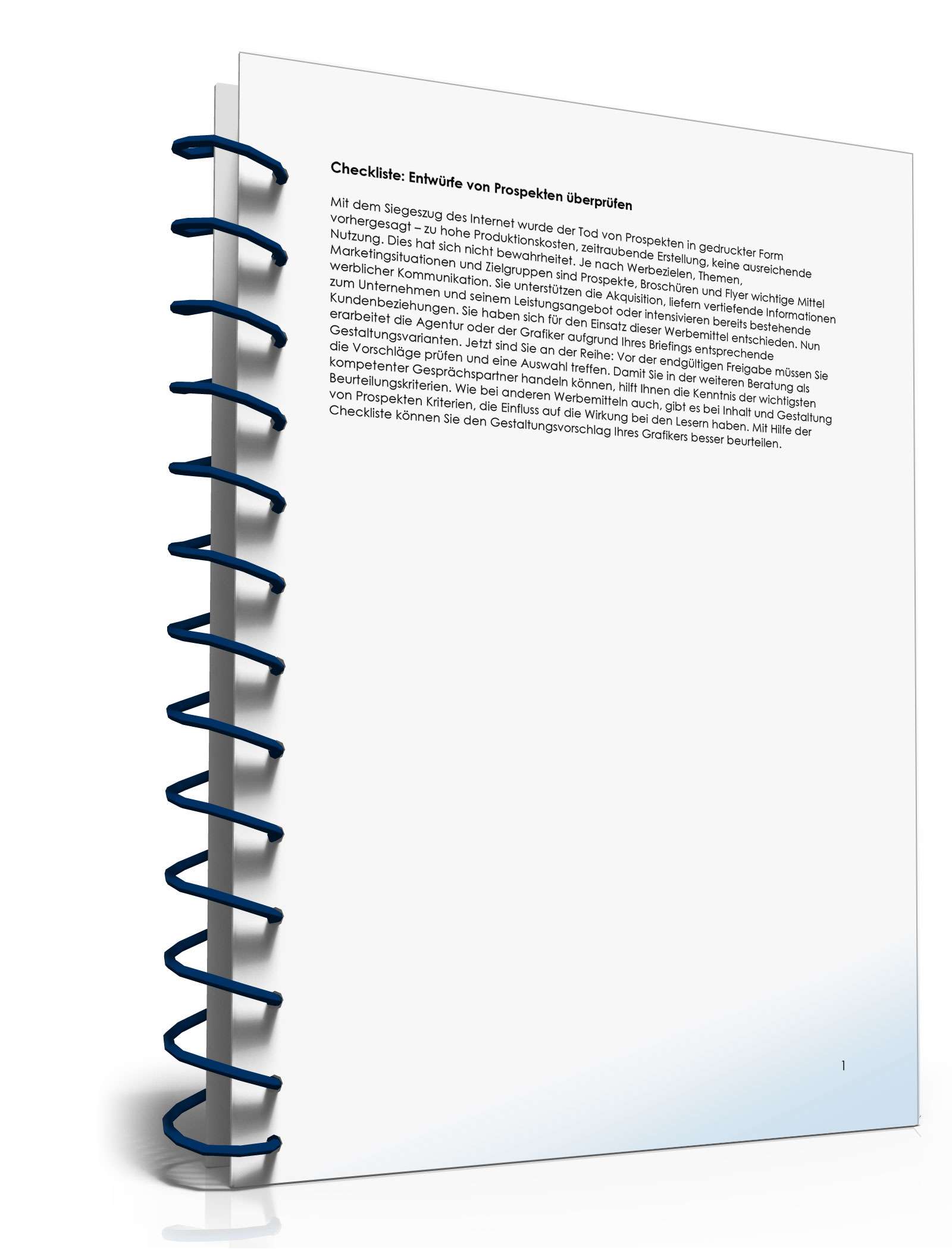 Checkliste Prospektentwürfe PDF