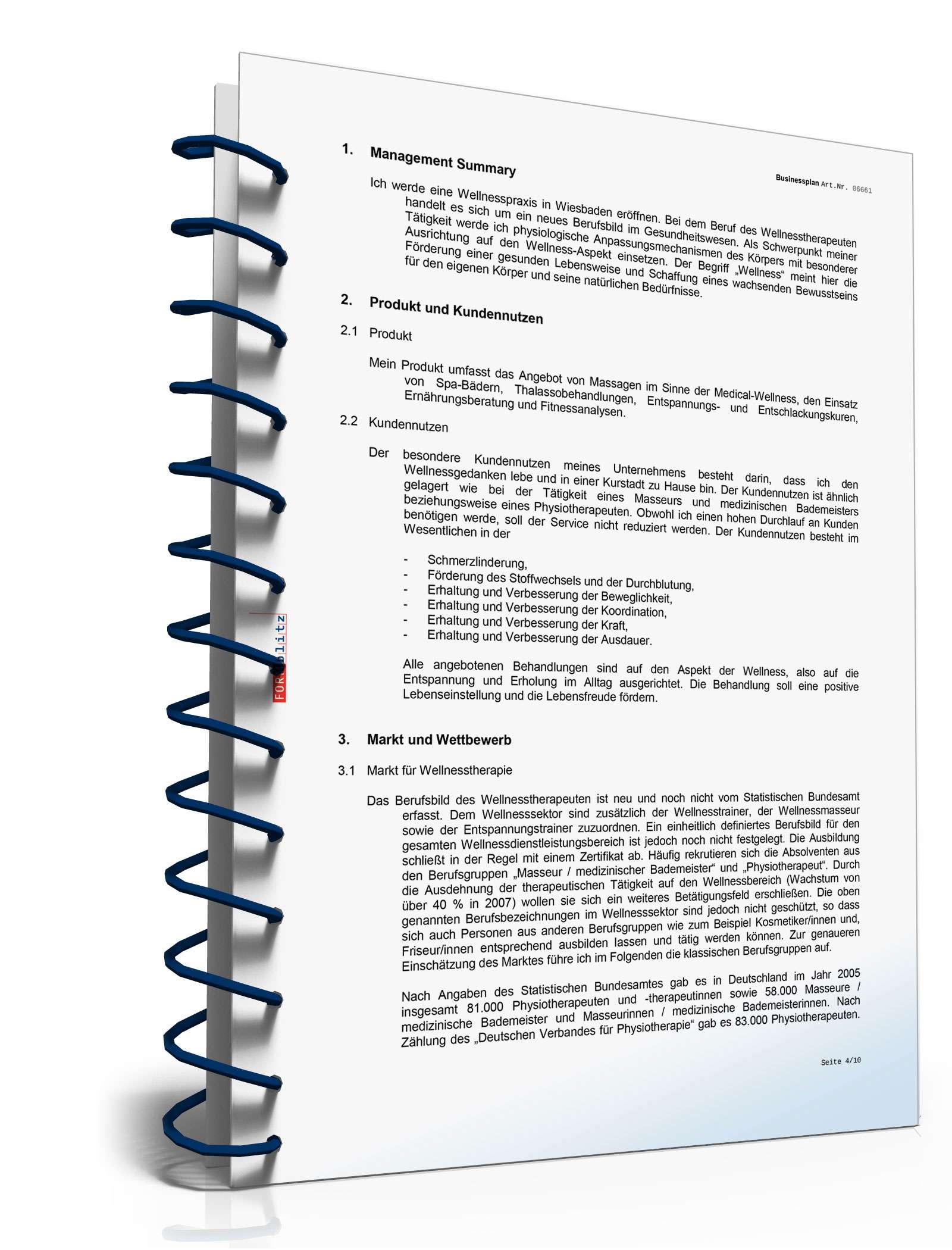 Businessplan Wellnesstherapie-Praxis Excel. Seite: 7