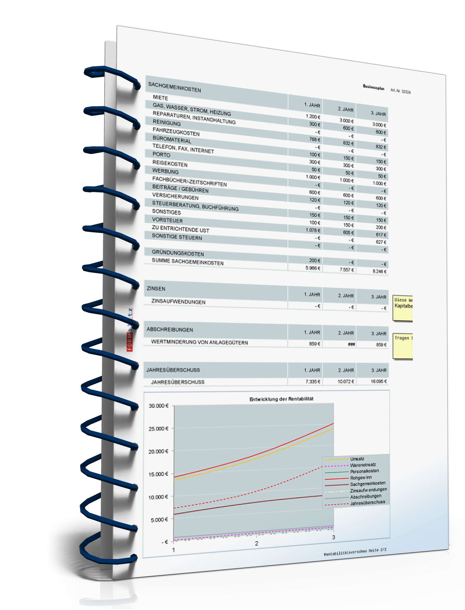 Businessplan für Freiberufler Excel. Seite: 17