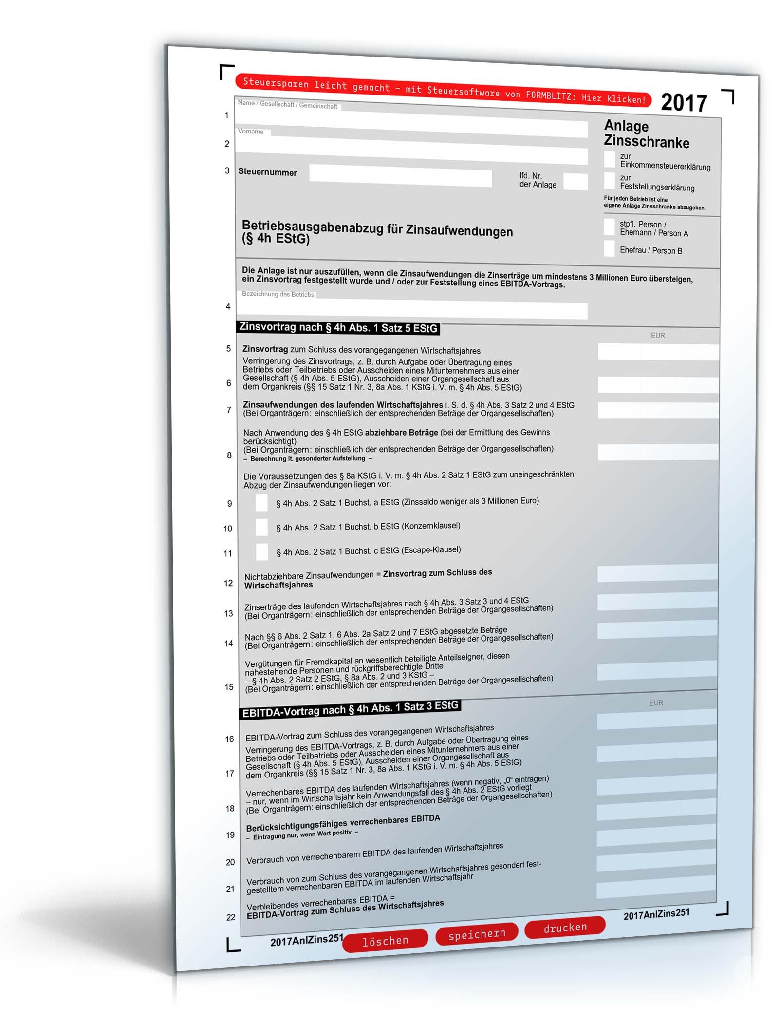 Anlage Zinsschranke 2017 PDF