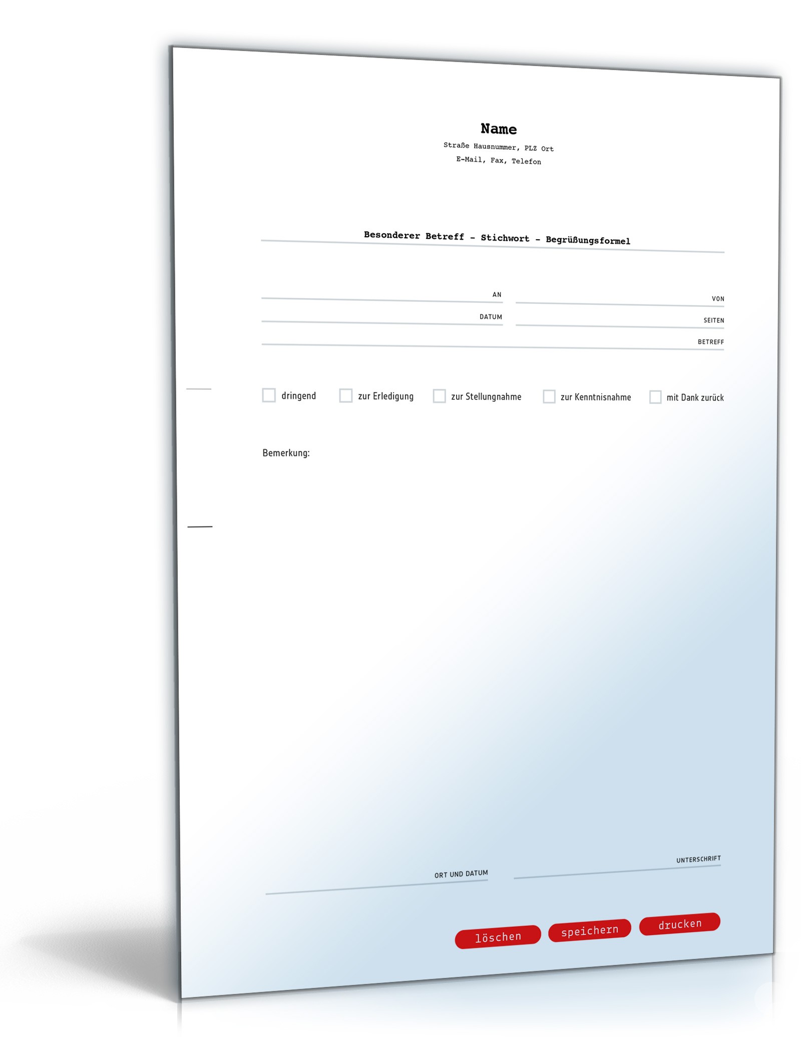 Faxvorlage elegant PDF