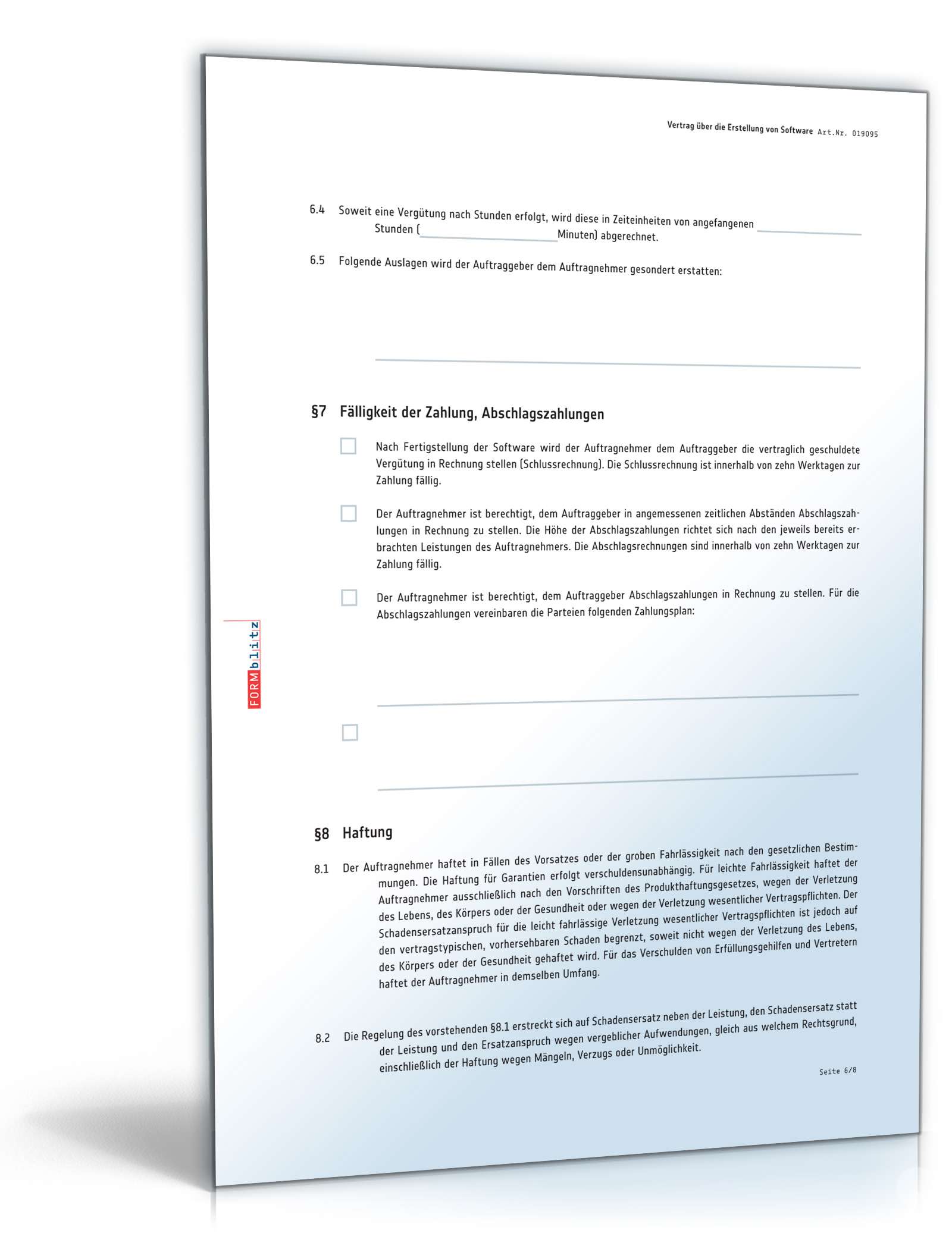 Vertrag Softwareerstellung PDF. Seite: 6