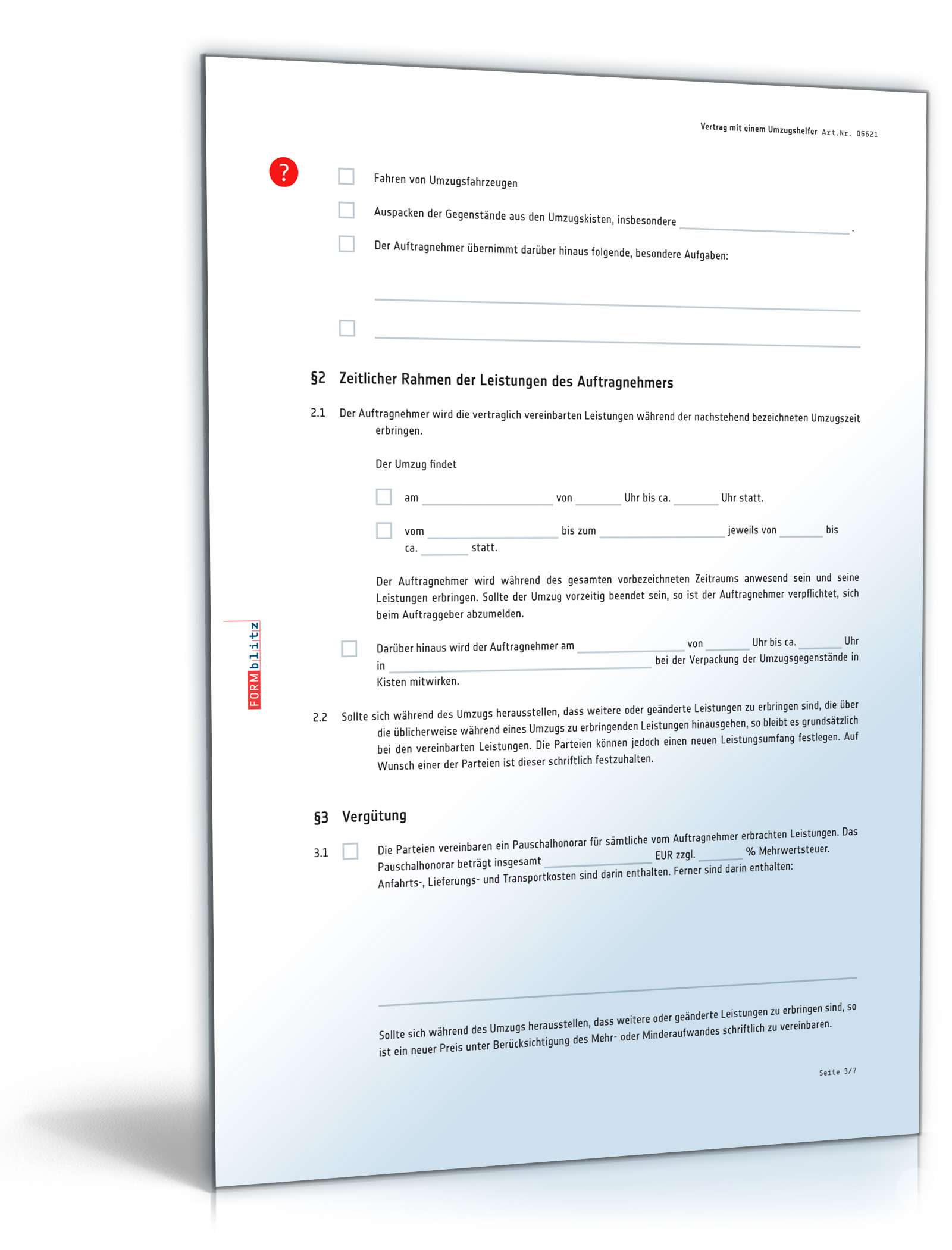 Vertrag Umzugshelfer PDF. Seite: 3