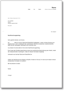 Nachforschungsantrag Word