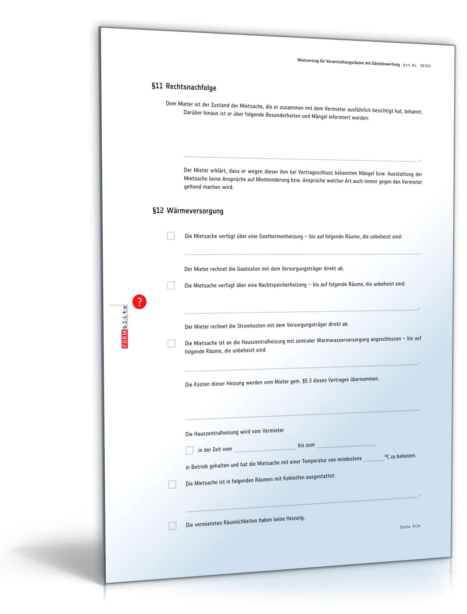 Mietvertrag Veranstaltungsraum PDF. Seite: 7