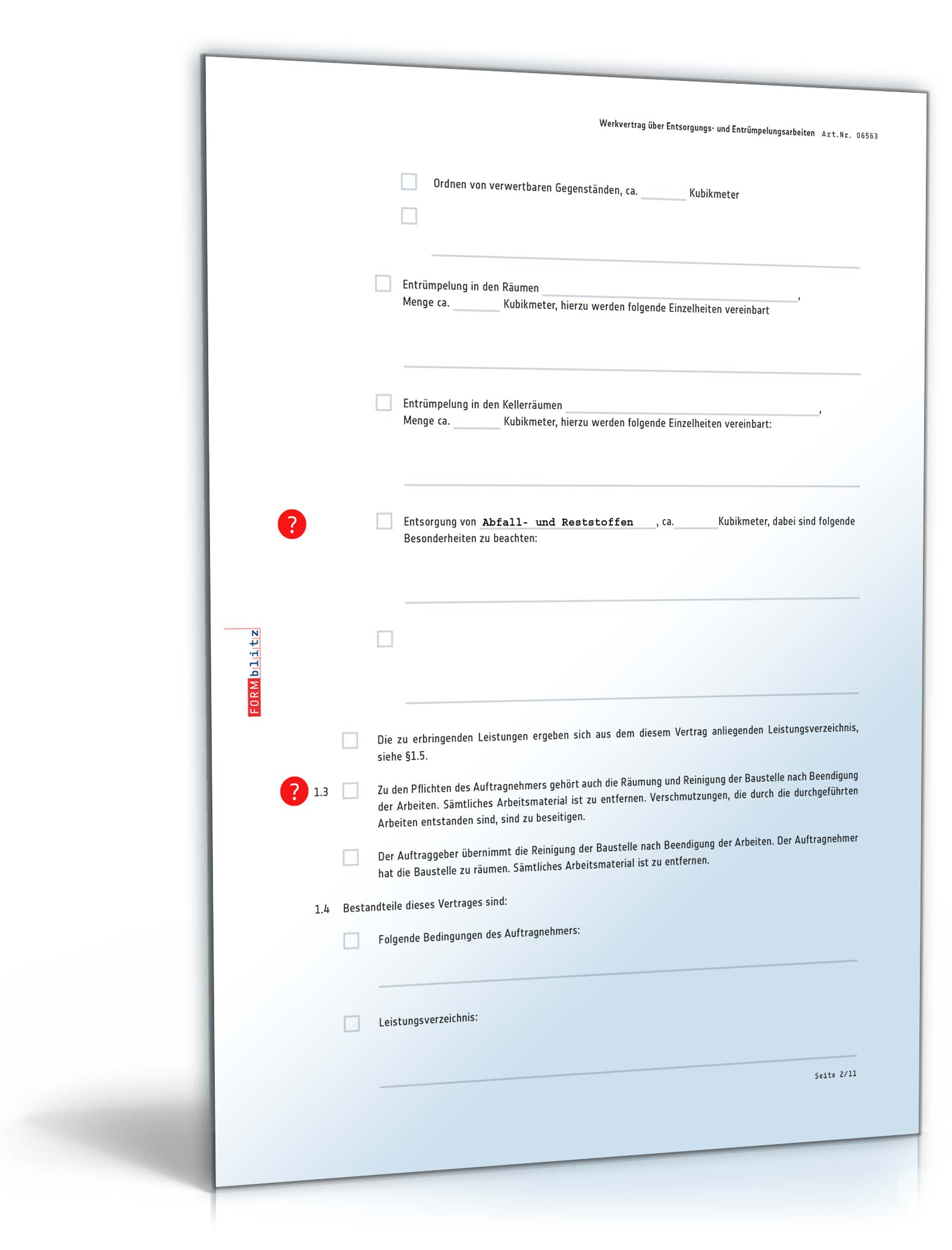 Werkvertrag Entsorgungs- und Entrümpelungsarbeiten PDF. Seite: 2