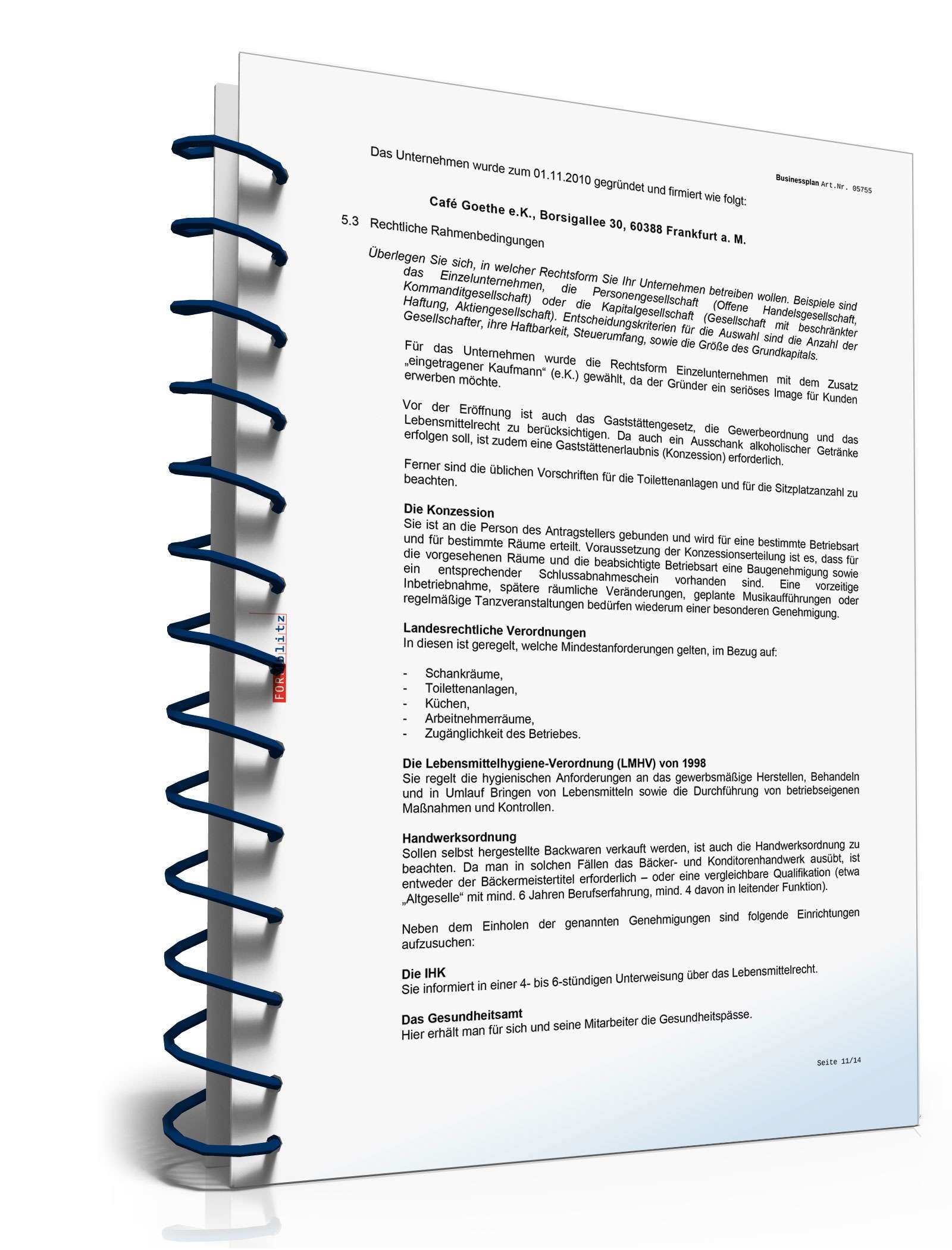 Businessplan Café Excel. Seite: 16