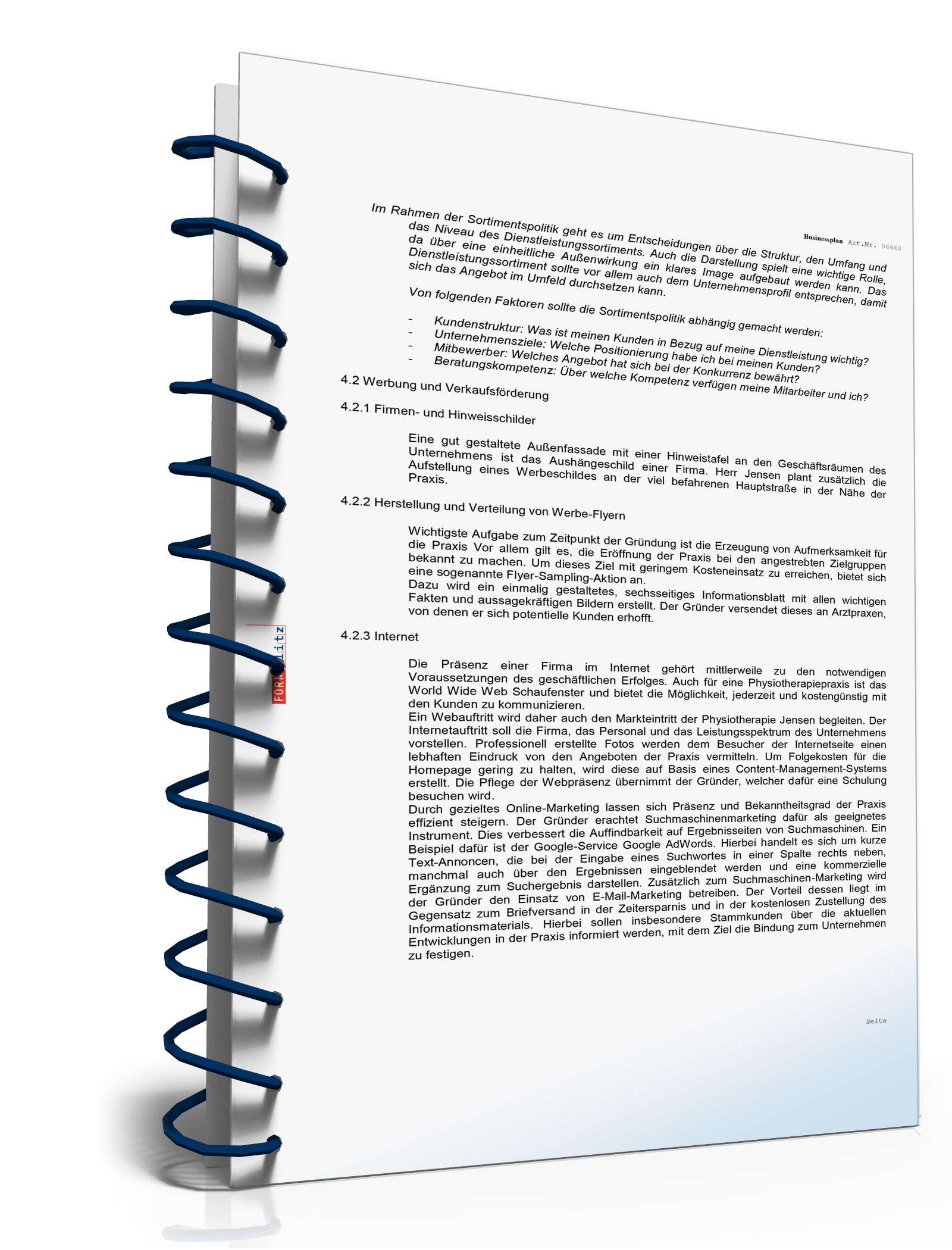 Businessplan Physiotherapie Excel. Seite: 9