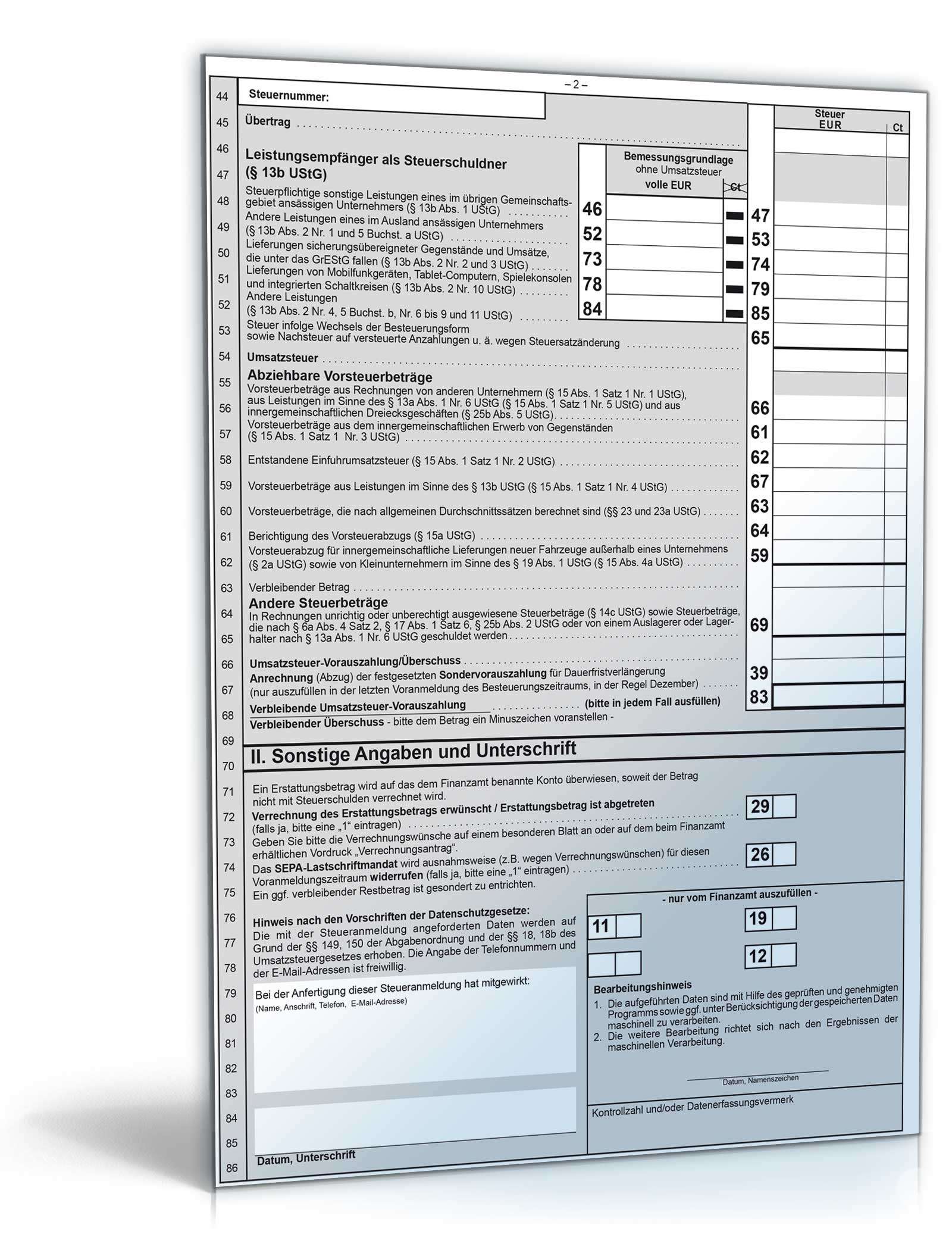 Umsatzsteuer-Voranmeldung 2016 PDF. Seite: 2