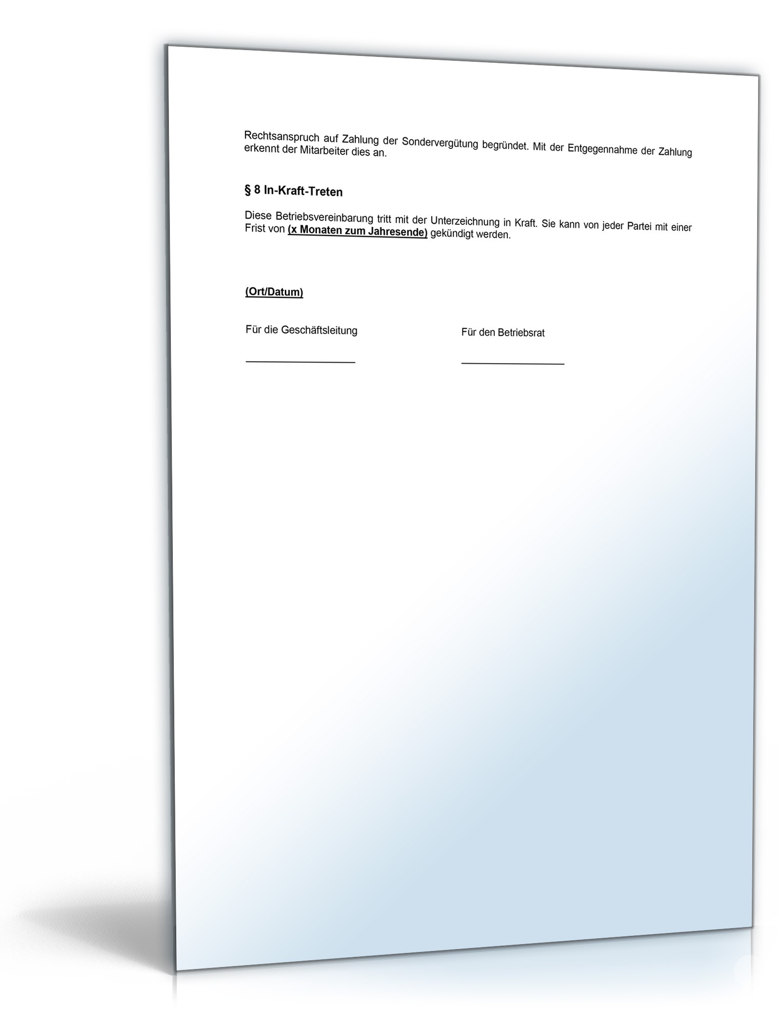 Betriebsvereinbarung Zahlung einer Sondervergütung PDF. Seite: 3